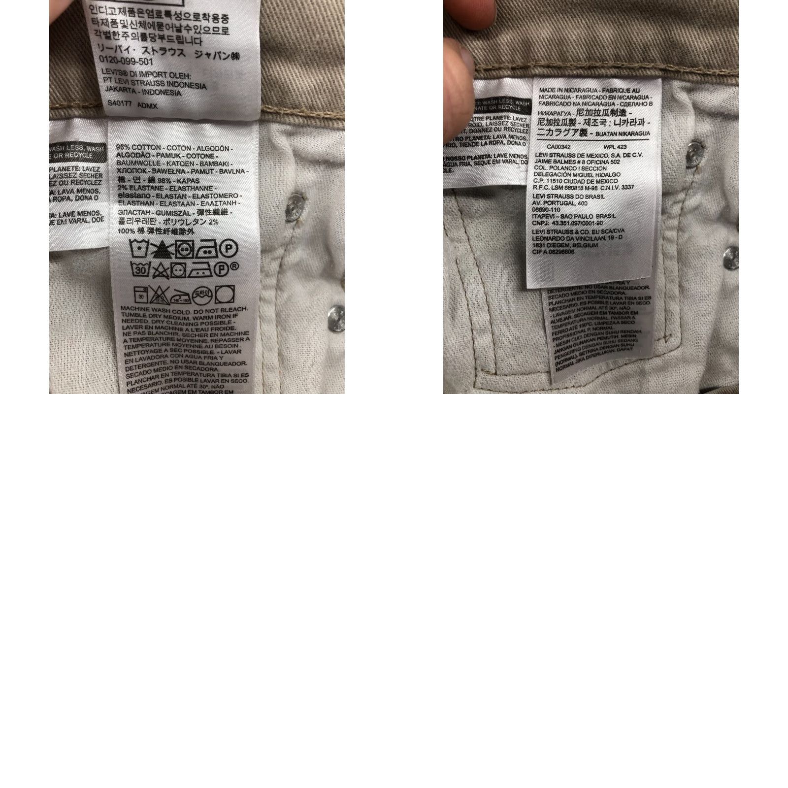 Levi's Levi's 514 Straight Jeans Mens Size 36x32 Mid Rise Medium Wash Beige - Levi's 500 Series Denim 5-Pocket Style Regular Fit Clothing mens Size US 36 / EU 52 - 9 Thumbnail