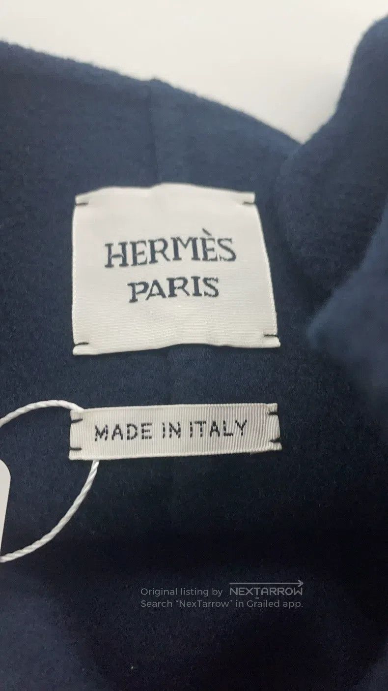 Hermes Hermes Navy Cashmere Coat Size XXS / US 00 / IT 34 - 3 Thumbnail