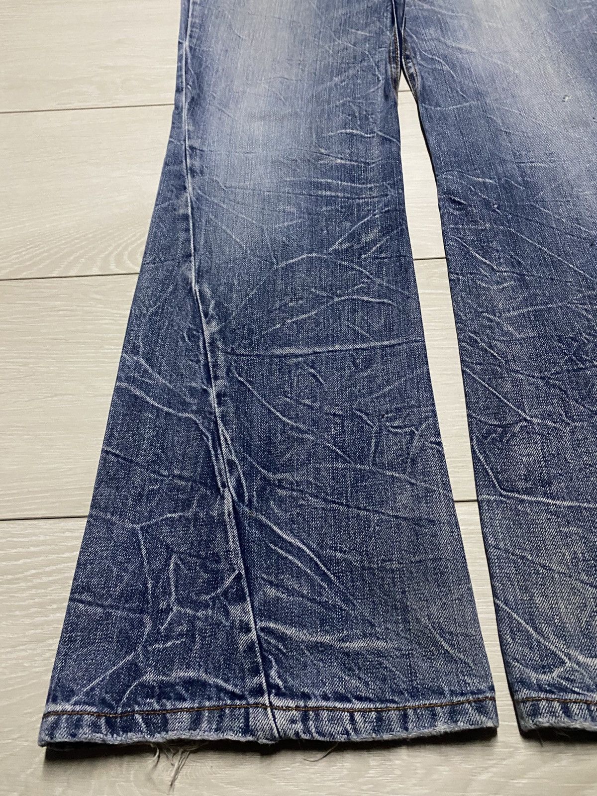 Tornado Mart 💥Flare💥Nylaus Distressed Denim Twist leg Pants Size US 32 / EU 48 - 7 Thumbnail