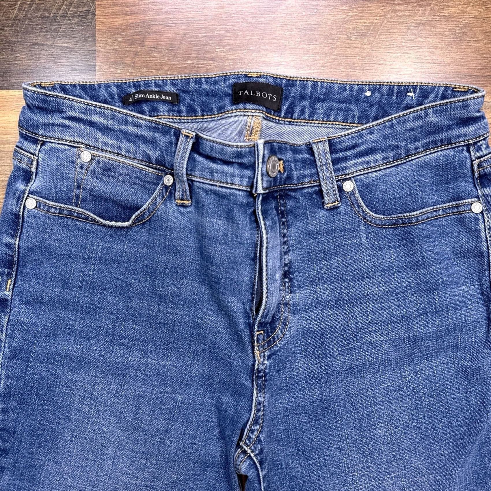 Talbots Talbots Jeans Slim Ankle Womens 4 Mid Rise Stretch Denim 5-Pocket Blue City Vintage: No Mens Womens Girls Size 27" / US 4 / IT 40 - 2 Thumbnail