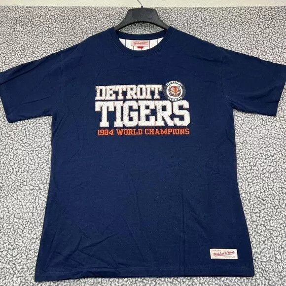 Mitchell & Ness Detroit Tigers Shirt Men Extra Large Short Sleeve Cotton Size US XL / EU 56 / 4 - 1 Thumbnail