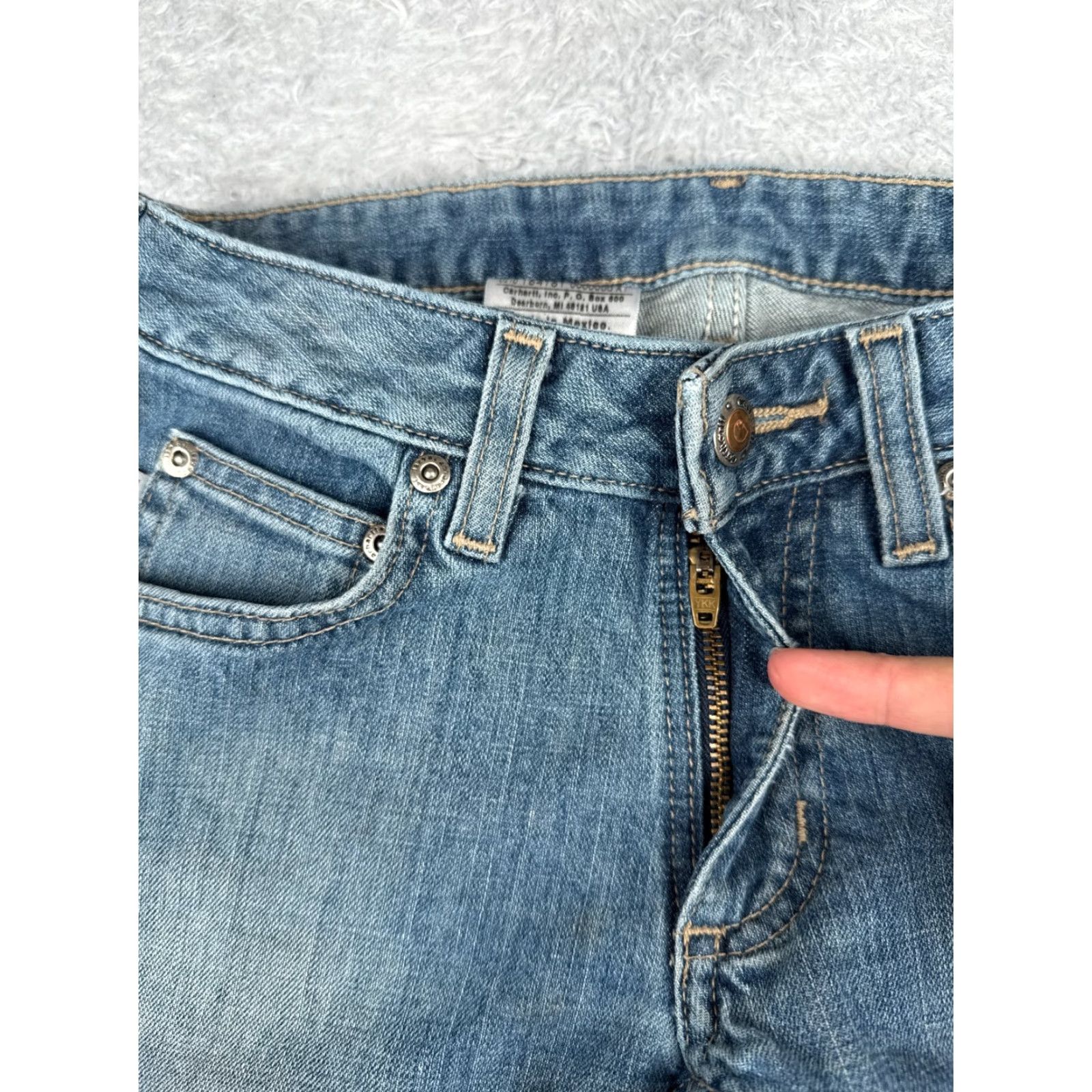 Carhartt Carhartt Jeans Women Blue Denim 24x32 Straight Leg Low Modern Fit Cotton Size 42" / US 20 - 5 Thumbnail