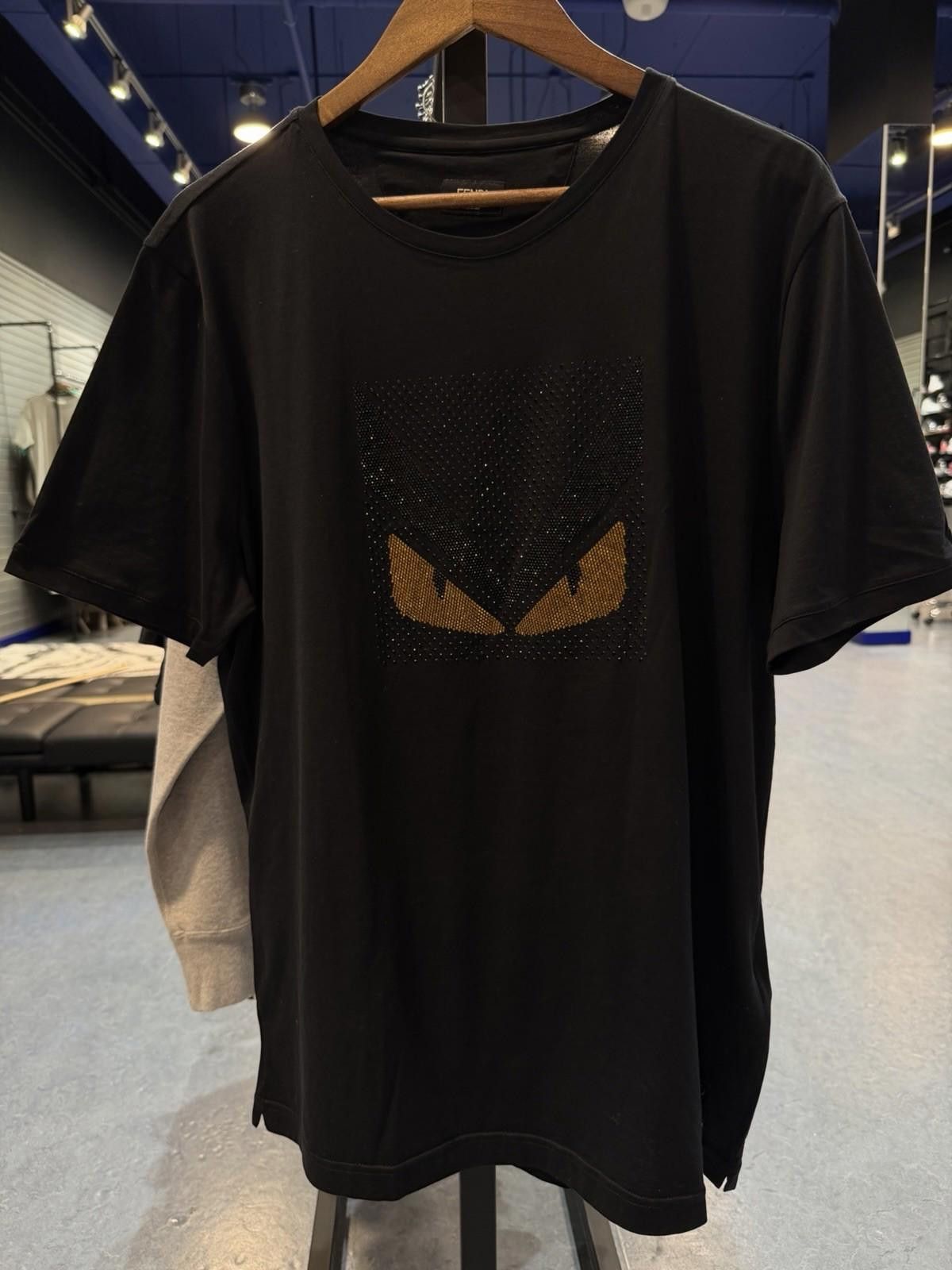 Fendi FENDI Men's Size- (58) Cotton Black Yellow Eyes T-Shirt $700 Size US XL / EU 56 / 4 - 1 Thumbnail
