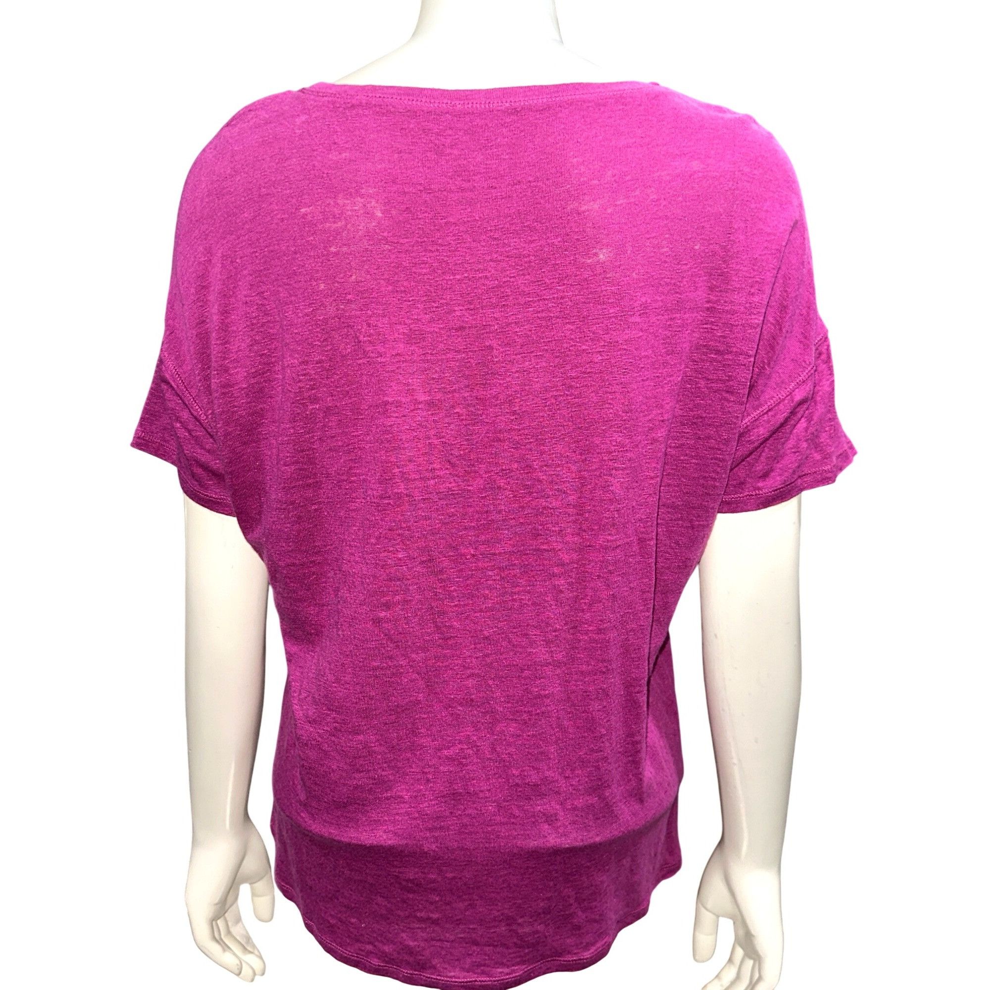 Chicos Chicos Pink Puff Sleeve Slub Tee Top Linen Classic Fit Size Size M / US 6-8 / IT 42-44 - 3 Thumbnail