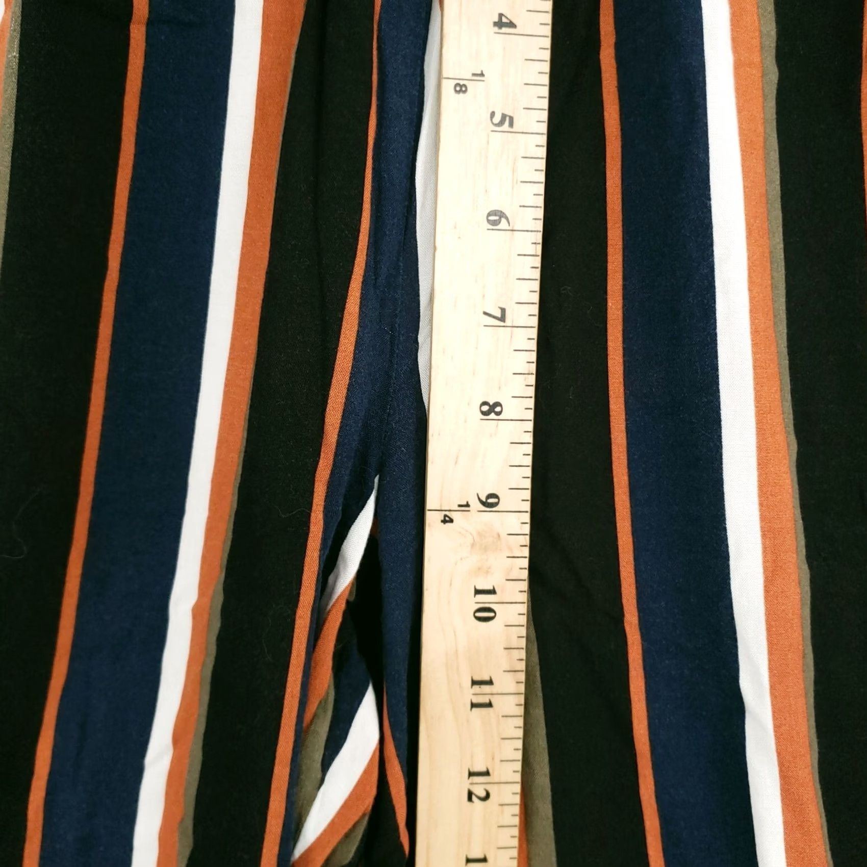 Vintage Rue21 Pants Striped Capri Wide-Leg Pull On Blue Small Womens XS? Size 28" / US 6 / IT 42 - 4 Thumbnail