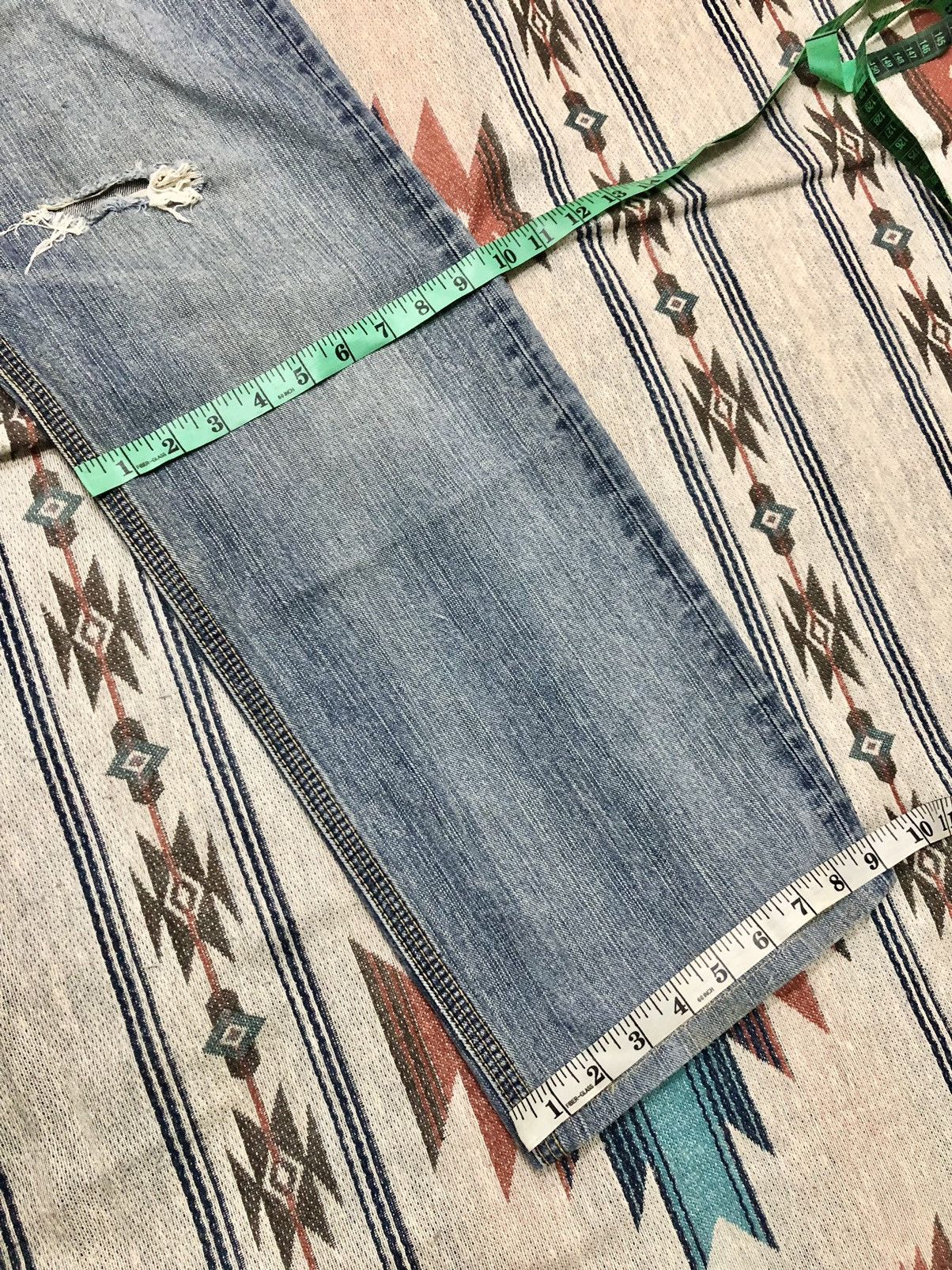 Edwin EDWIN WASHED BLUE DISTRESSED DENIM Size US 34 / EU 50 - 8 Thumbnail