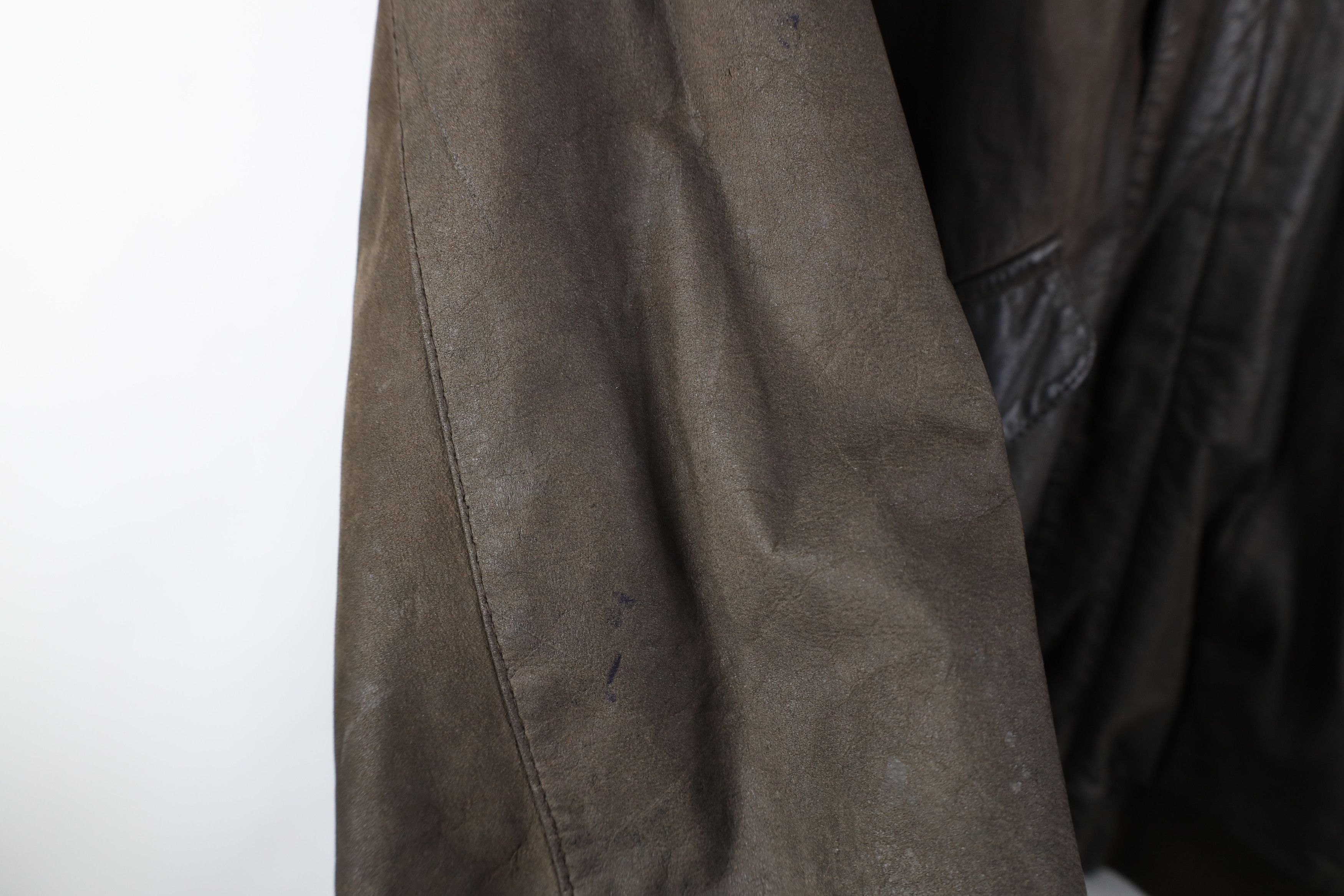 Vintage Vintage 90s Streetwear Leather Flight Bomber Jacket Brown Size US XL / EU 56 / 4 - 7 Thumbnail