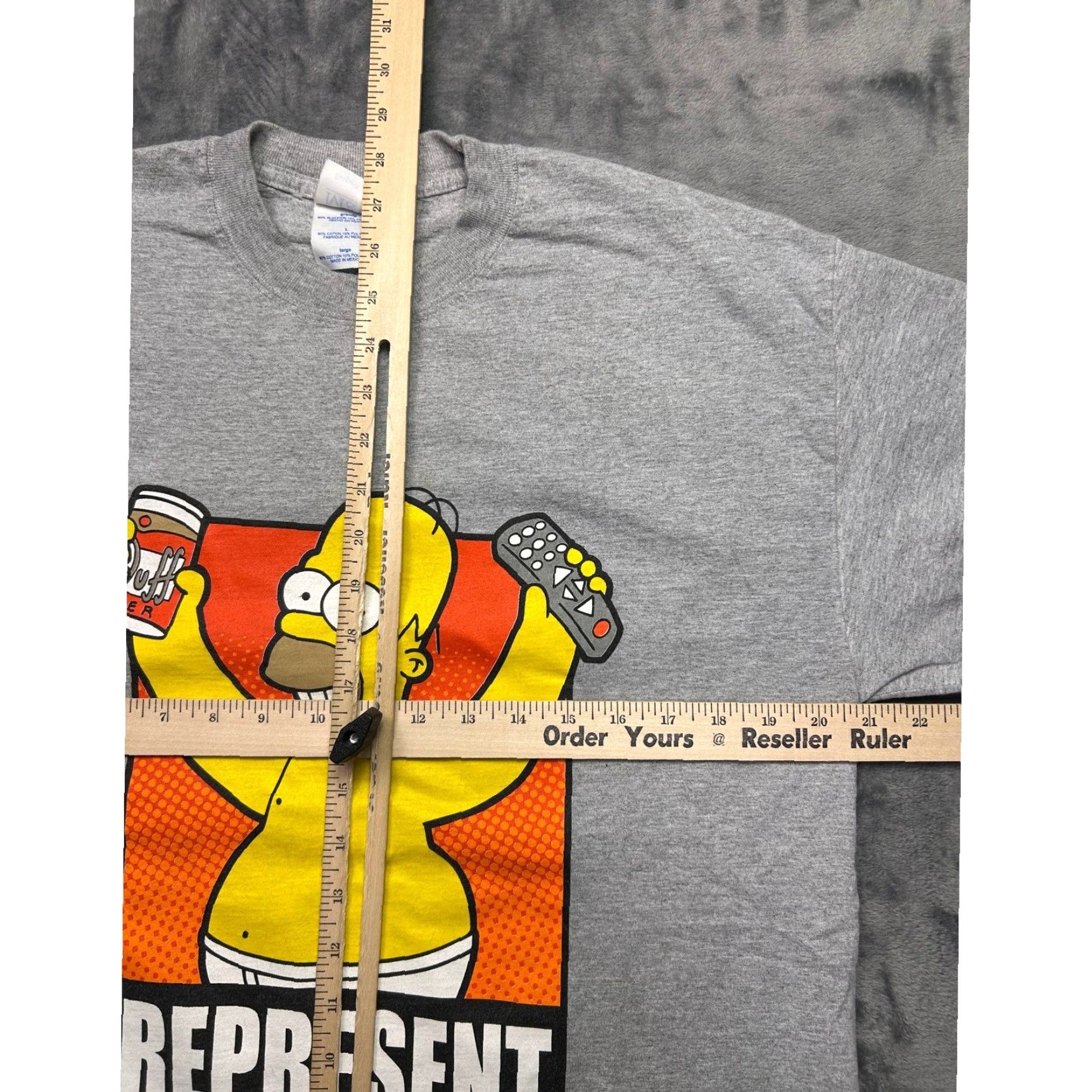 Vintage VINTAGE The Simpsons T-Shirt Homer Simpson Represent Gray M&O Knits Large Size US L / EU 52-54 / 3 - 5 Thumbnail