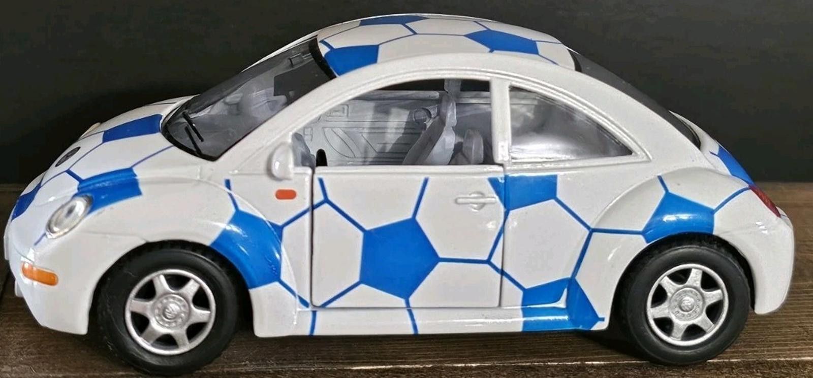 Designer Volkswagen New Beetle Car Blue White Soccer Pull-Back Motion Size ONE SIZE - 3 Thumbnail