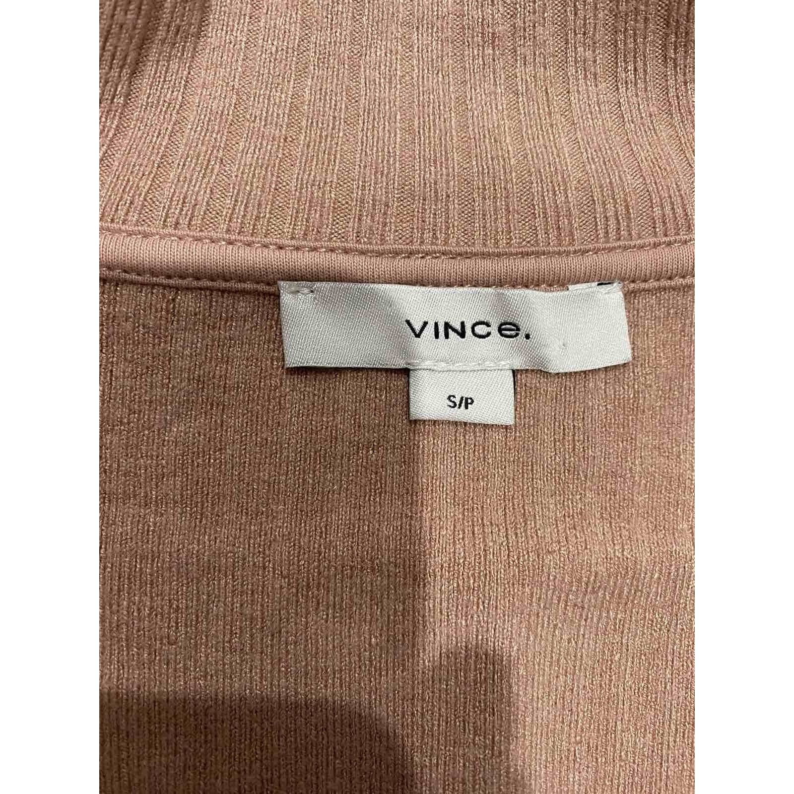 Vince Vince Ribbed Half Zip top Women’s Soft Pink Pet S A001382 Size S / US 4 / IT 40 - 5 Thumbnail