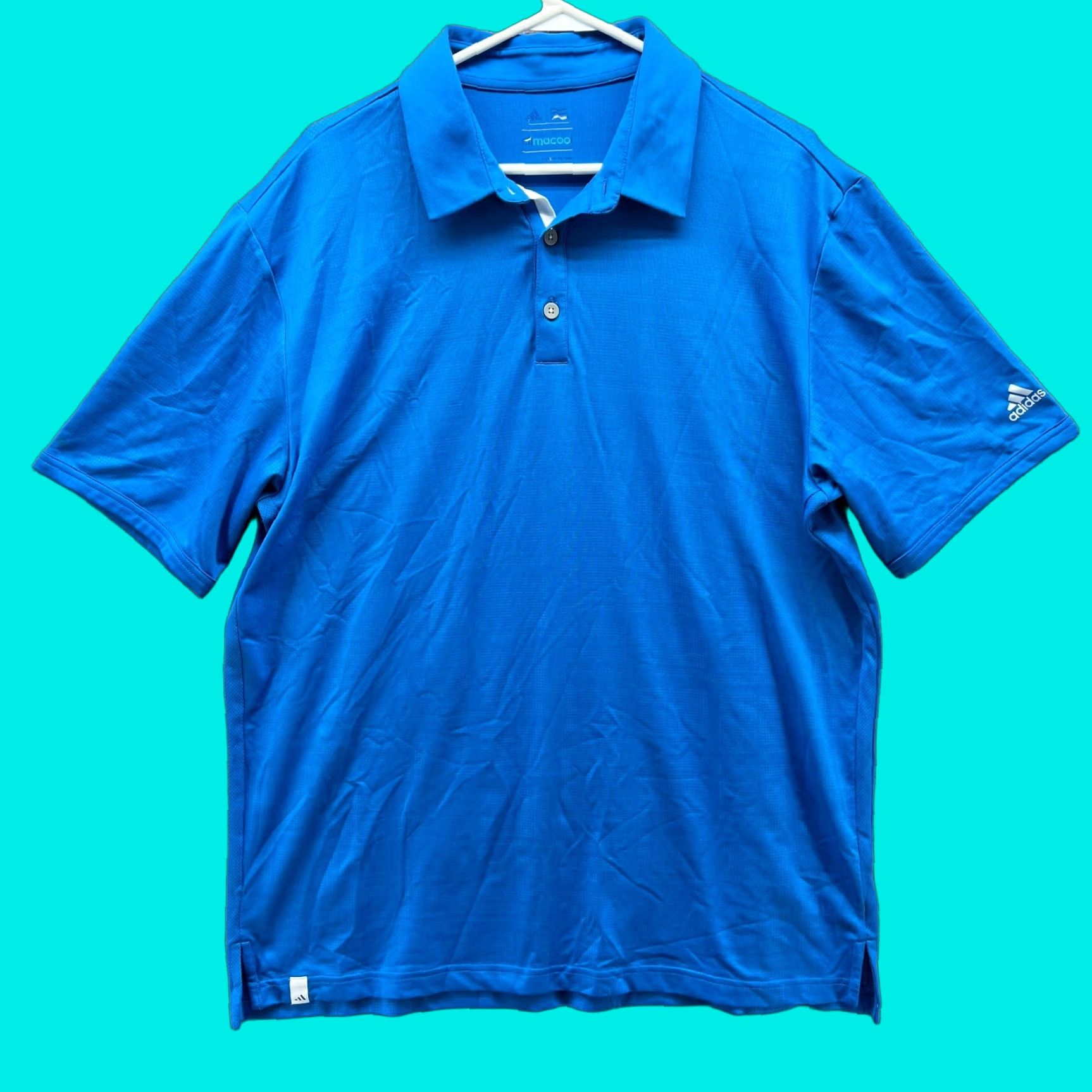 Adidas VINTAGE Adidas Polo Shirt Mens Large Royal Blue Climacool Golf Golfer Athletic Trefoil Shirt Mens Large Blue Golf Adidas Polo Size US L / EU 52-54 / 3 - 1 Thumbnail