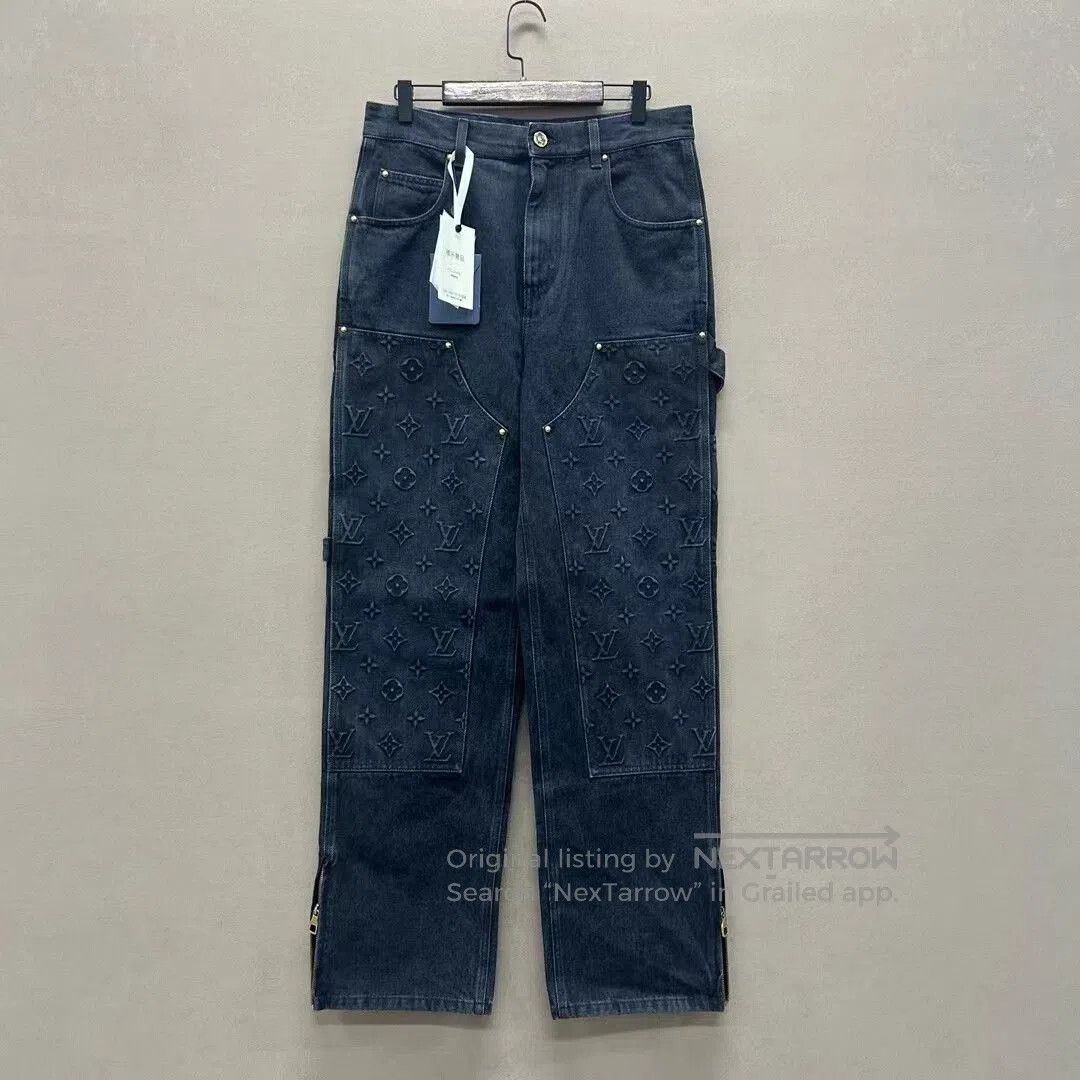 Louis Vuitton Louis Vuitton Embossed Denim Cargo Pants. Size US 29 - 1 Thumbnail