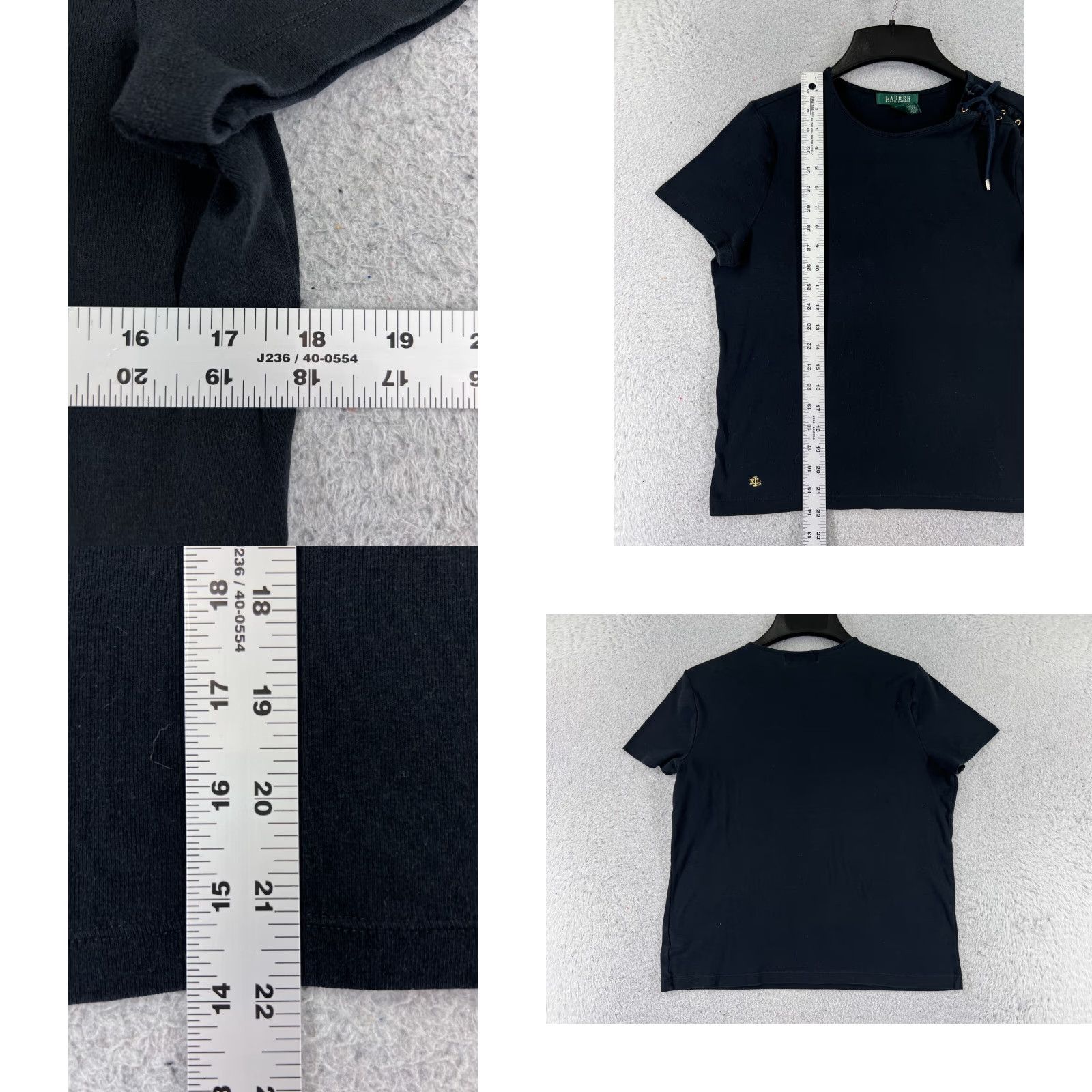 Ralph Lauren VINTAGE LAUREN RALPH LAUREN Shirt Womens Medium Black 100% Cotton Jersey Tie Shoulder Size M / US 6-8 / IT 42-44 - 8 Thumbnail