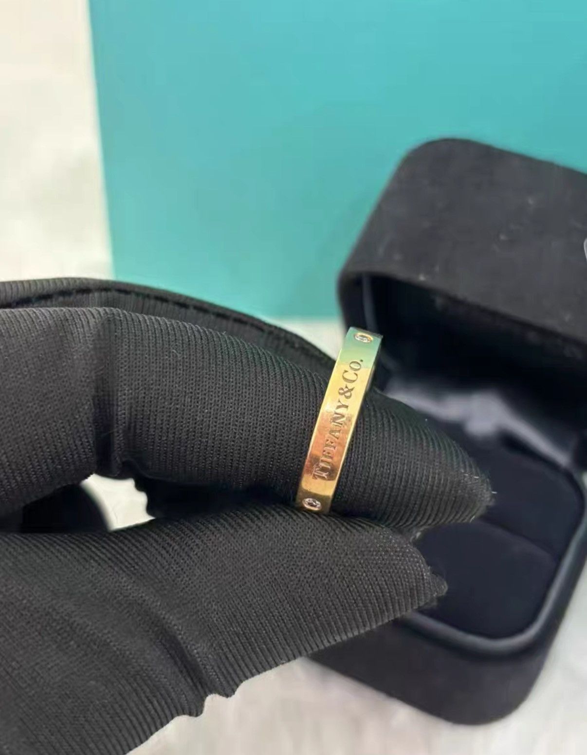 Tiffany & Co. Tiffany & Co. 18K gold ring with three diamonds J38 Size ONE SIZE - 2 Thumbnail