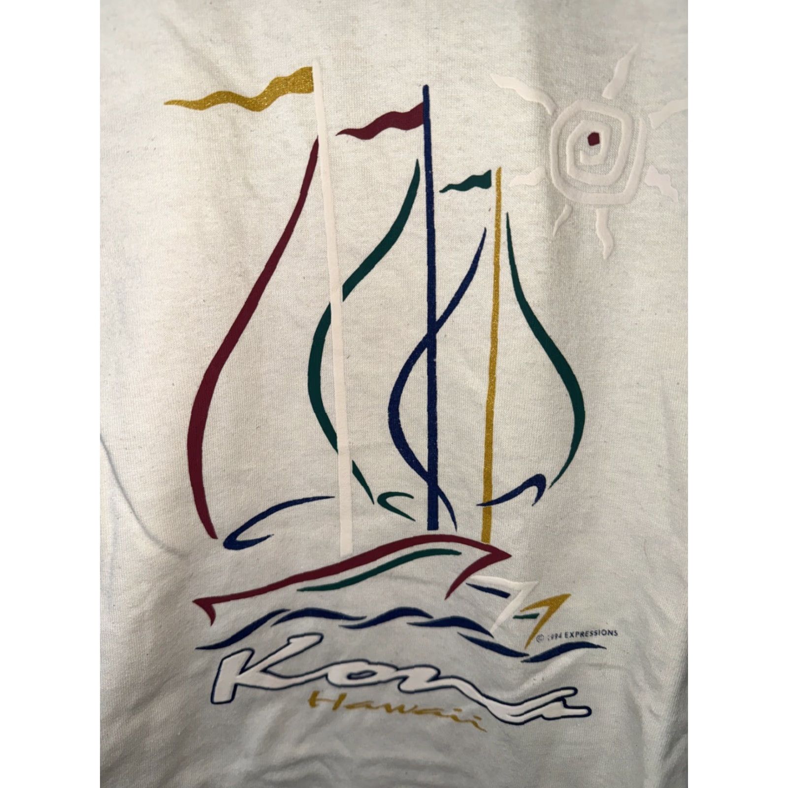 Vintage VTG 1994 KONA HAWAII GRAPHIC TEE Model T Shirt USA M Men Sleeveless Light Beige Size US M / EU 48-50 / 2 - 2 Thumbnail