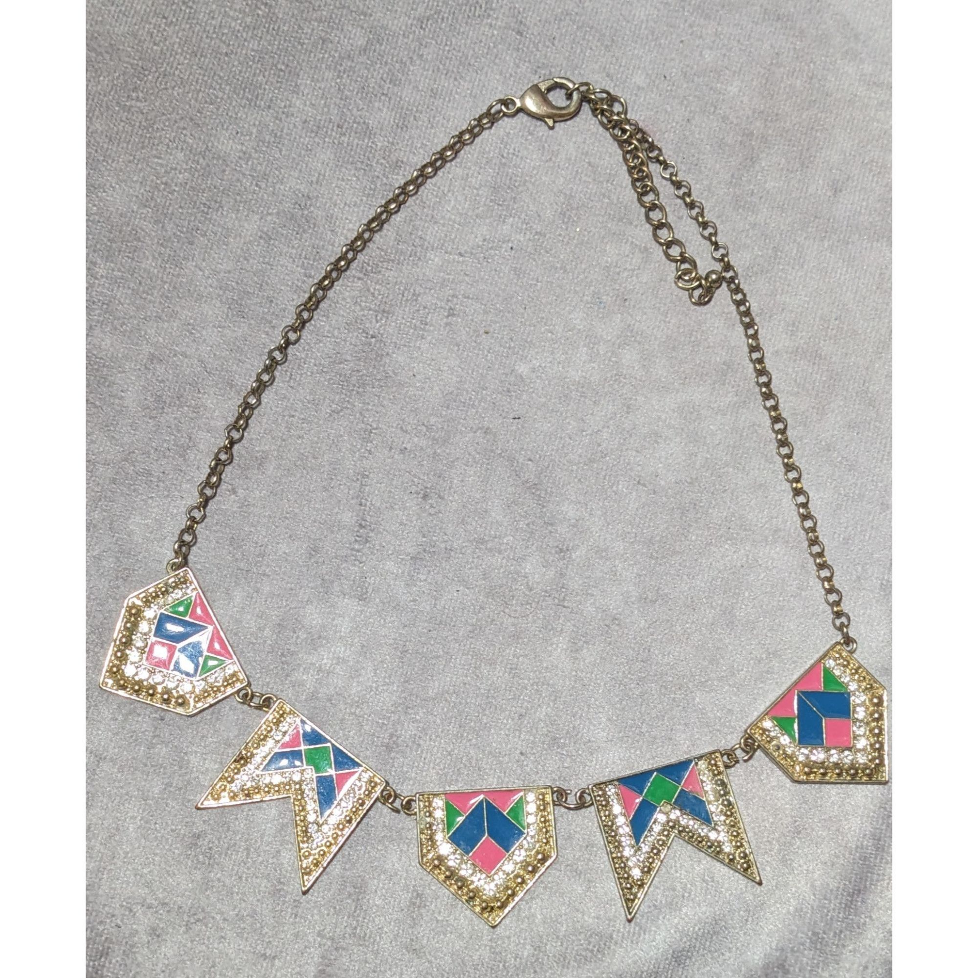 Other Retro Glam Rainbow Geometric Statement Necklace Size ONE SIZE - 8 Thumbnail