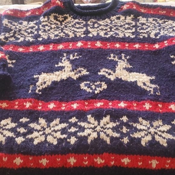 Vintage Reywear Handmade in Ecuador 100% Wool Graphic Thick Sz. XL S Size US XL / EU 56 / 4 - 5 Thumbnail