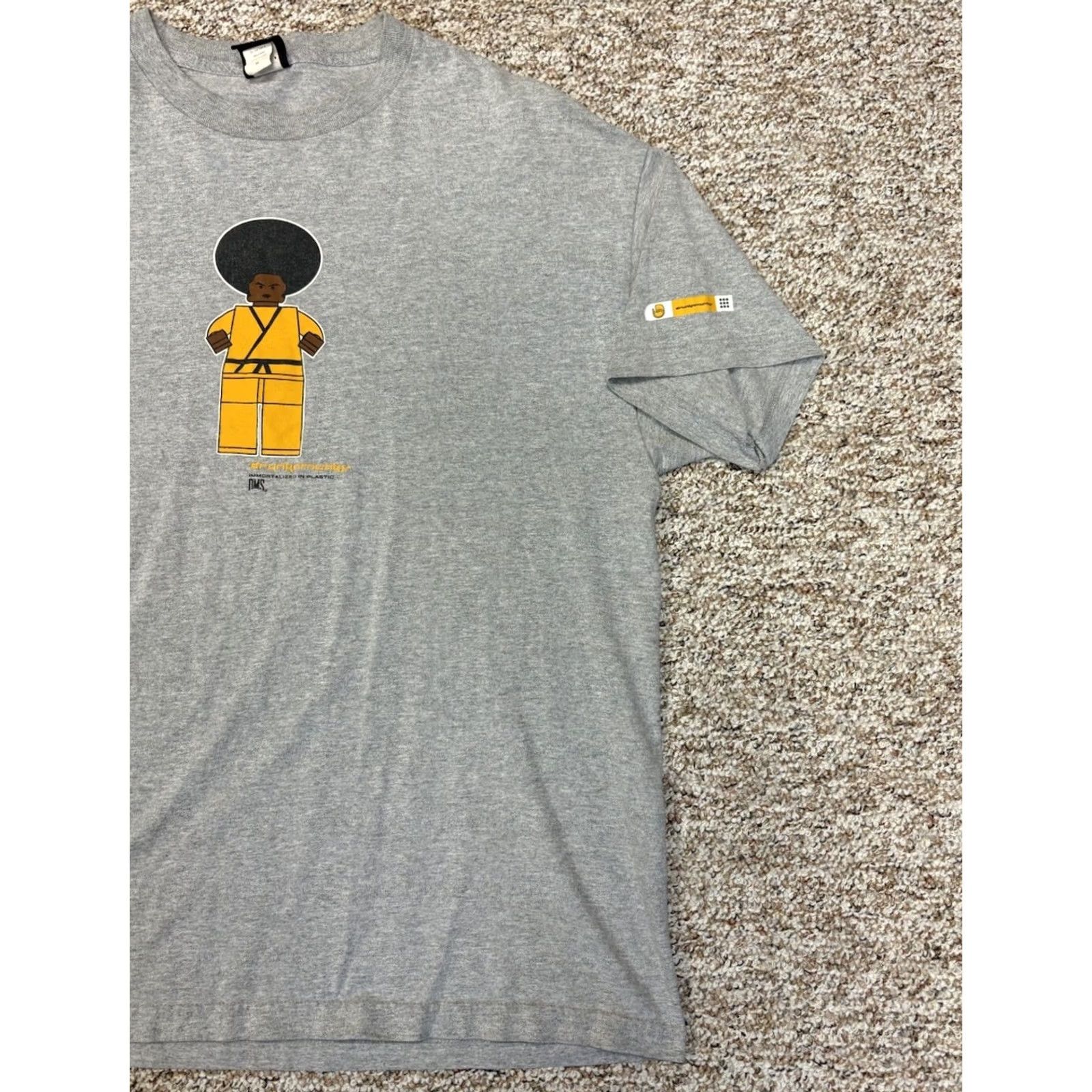 Vintage VINTAGE Drunknmunky T-Shirt Karate Afro Graphic Gray XL Men Short Sleeve Crew Neck 90s Hip Hop Retro USA Mens Size US XL / EU 56 / 4 - 4 Thumbnail