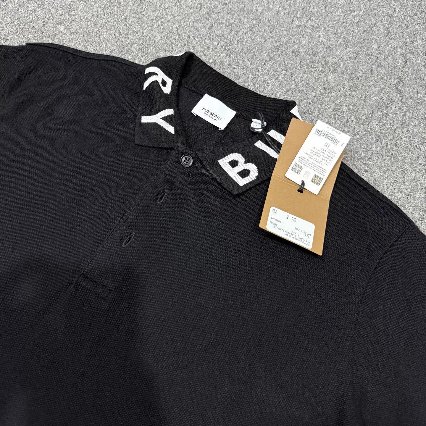 Burberry Burberry Black Collar Logo Short Polo Shirt L NWT Size L / US 10 / IT 46 - 3 Thumbnail