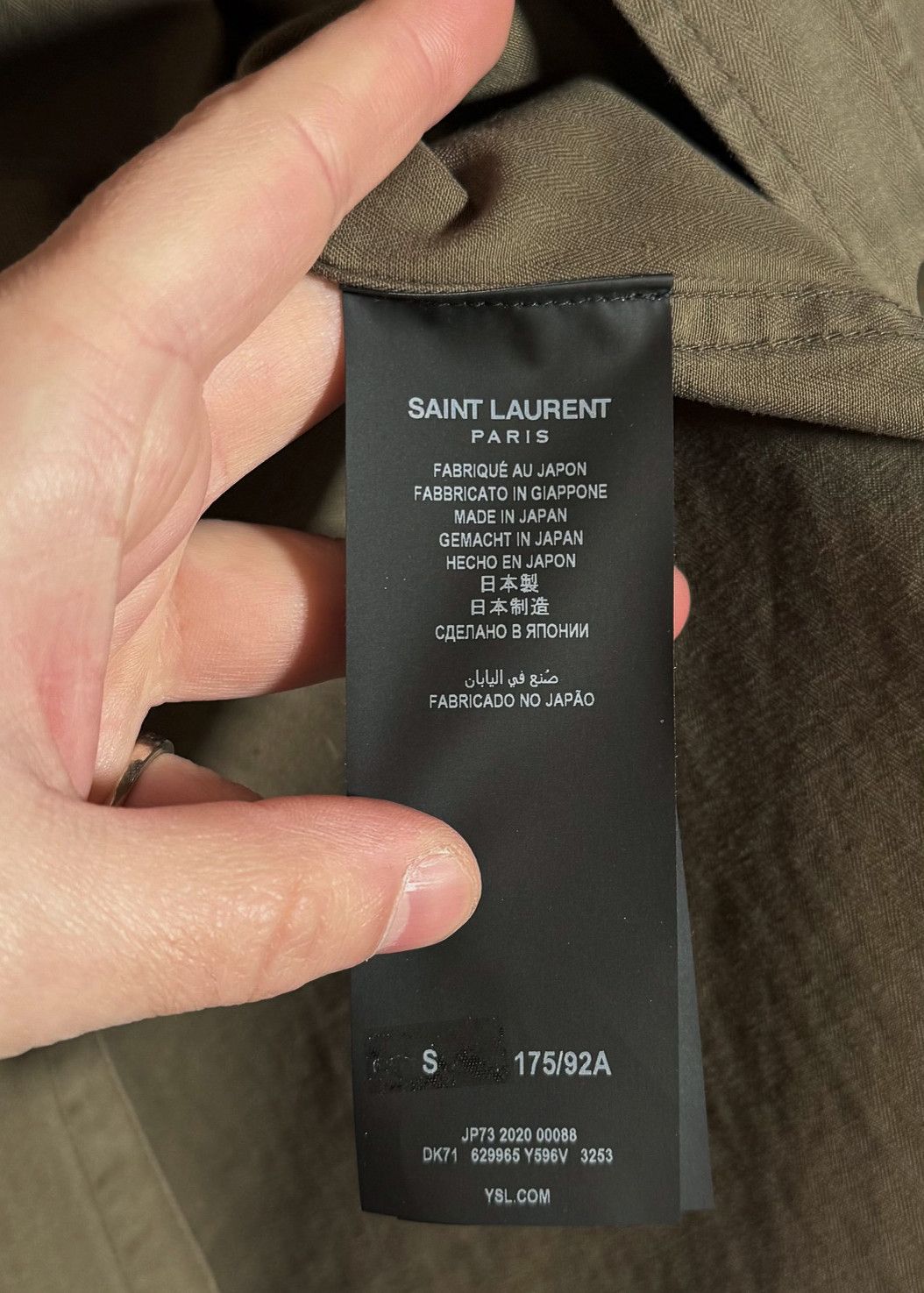 Saint Laurent Paris Saint Laurent 2020 Khaki Snap Buttoned Western Shirt Size S / US 4 / IT 40 - 6 Thumbnail