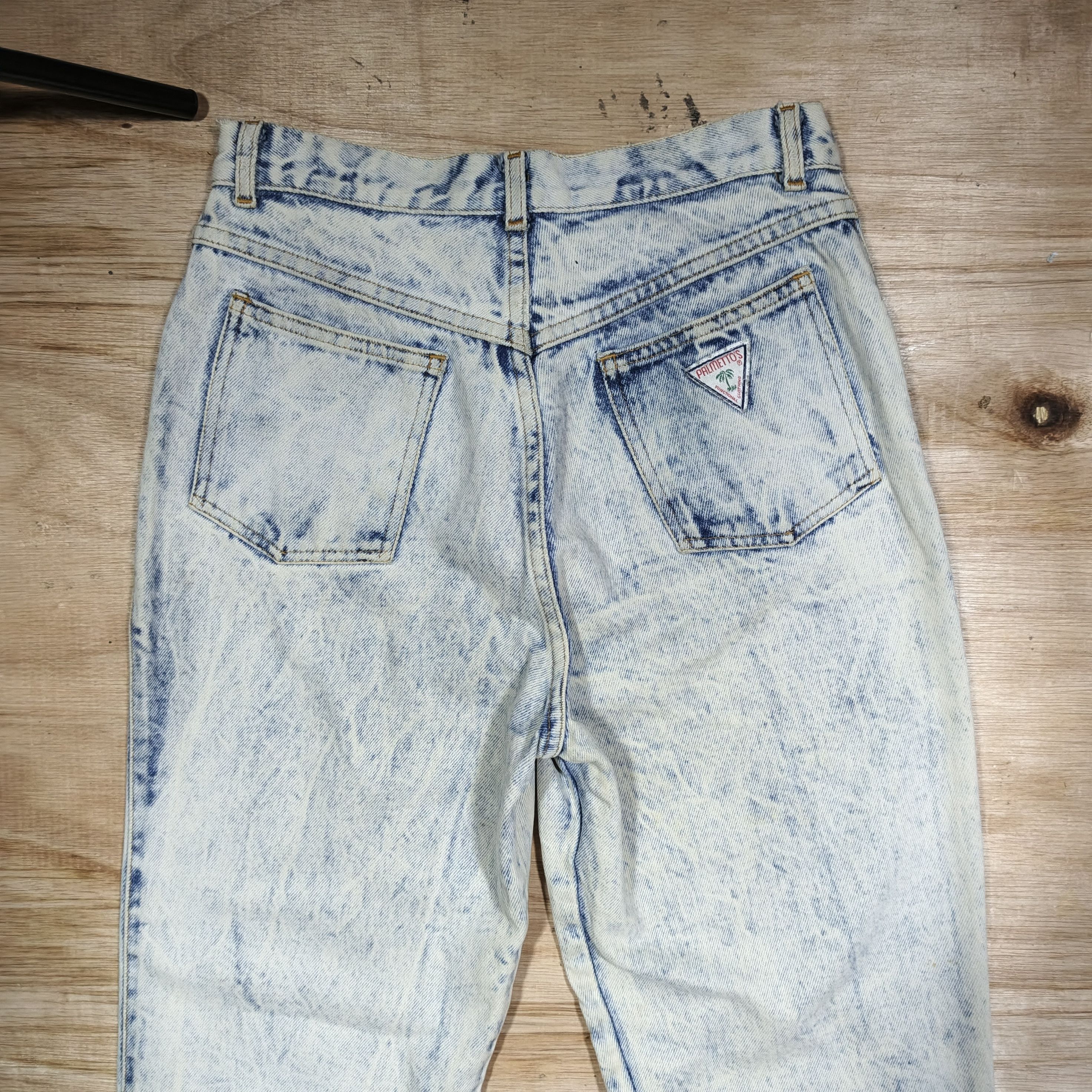 Vintage PALMETTO'S High Waisted Acid Wash Button Fly Mom Jeans Size 29" - 5 Thumbnail