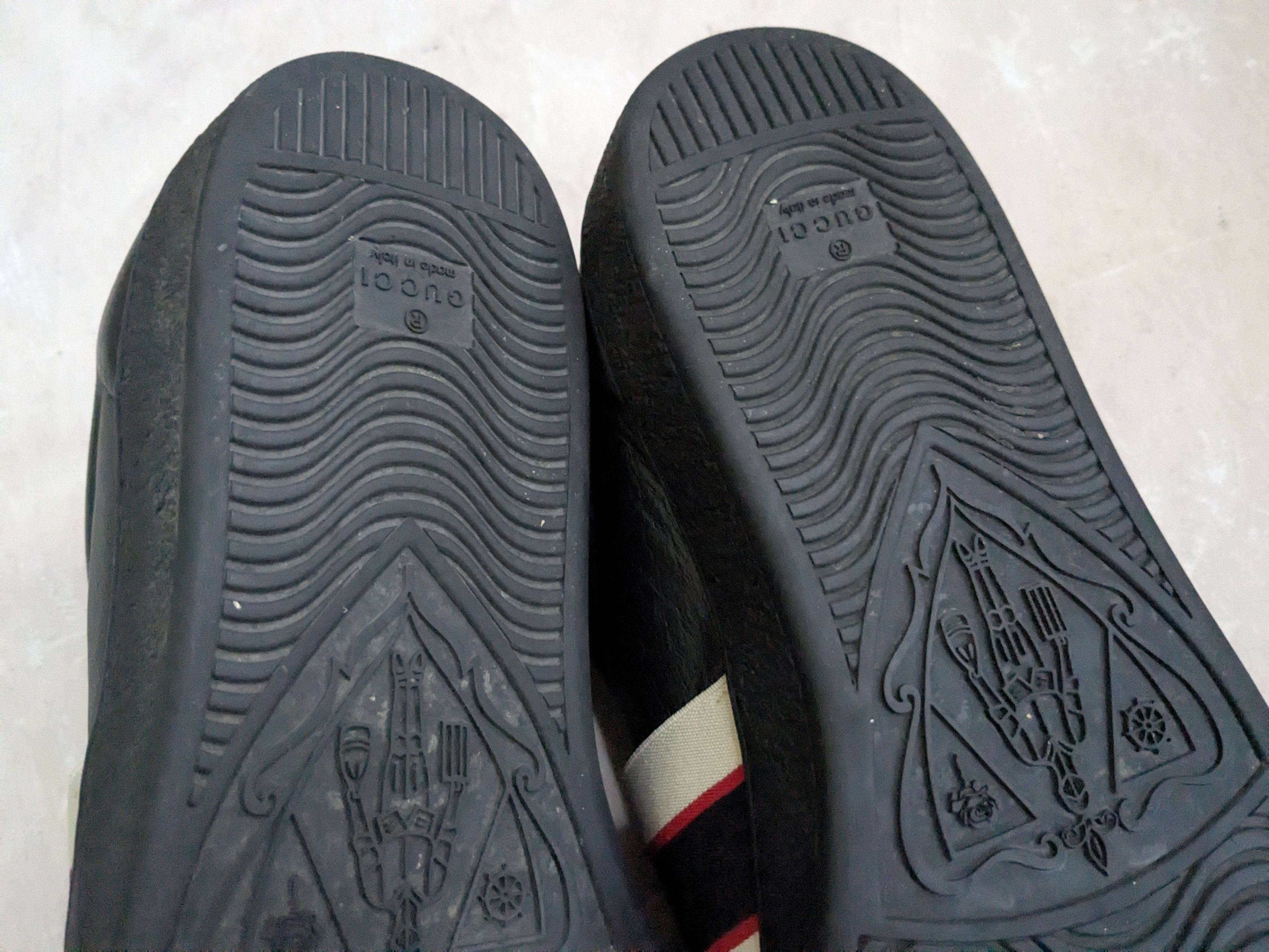 Gucci Gucci Ace Black Stripe Black 12 Low Tops Leather Size US 12 / EU 45 - 13 Thumbnail