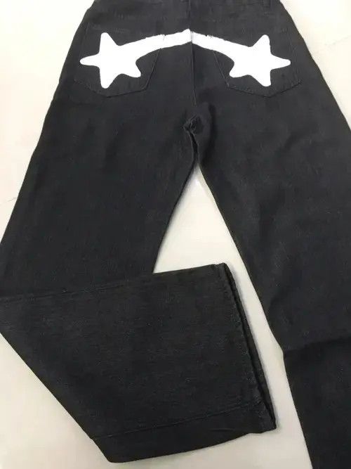 Japanese Brand Black Star Print Jeans Size US 34 / EU 50 - 7 Thumbnail