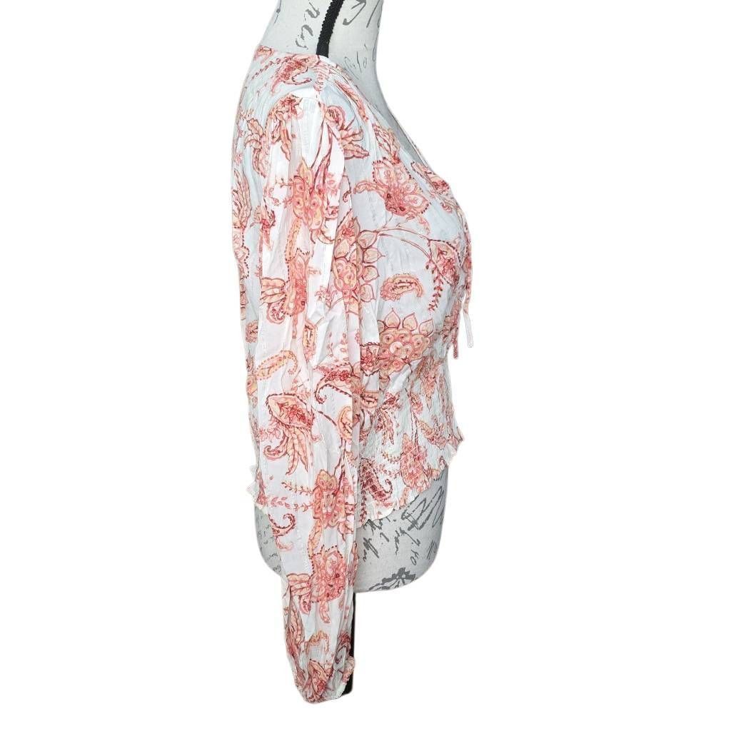 Express Express Women's Size Large Pink Cream Silver Paisley Print P Size L / US 10 / IT 46 - 3 Thumbnail