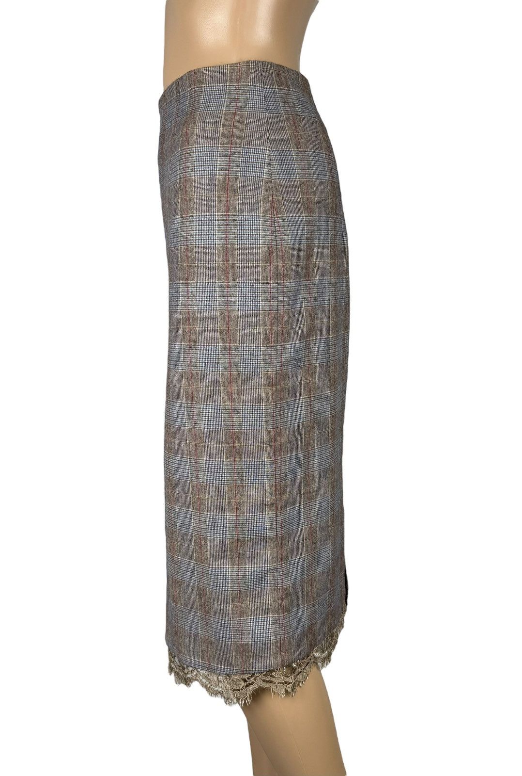 Blumarine Blumarine Plaid Long Skirt Wool with Lace size IT40 Size 27" / US 4 / IT 40 - 7 Thumbnail