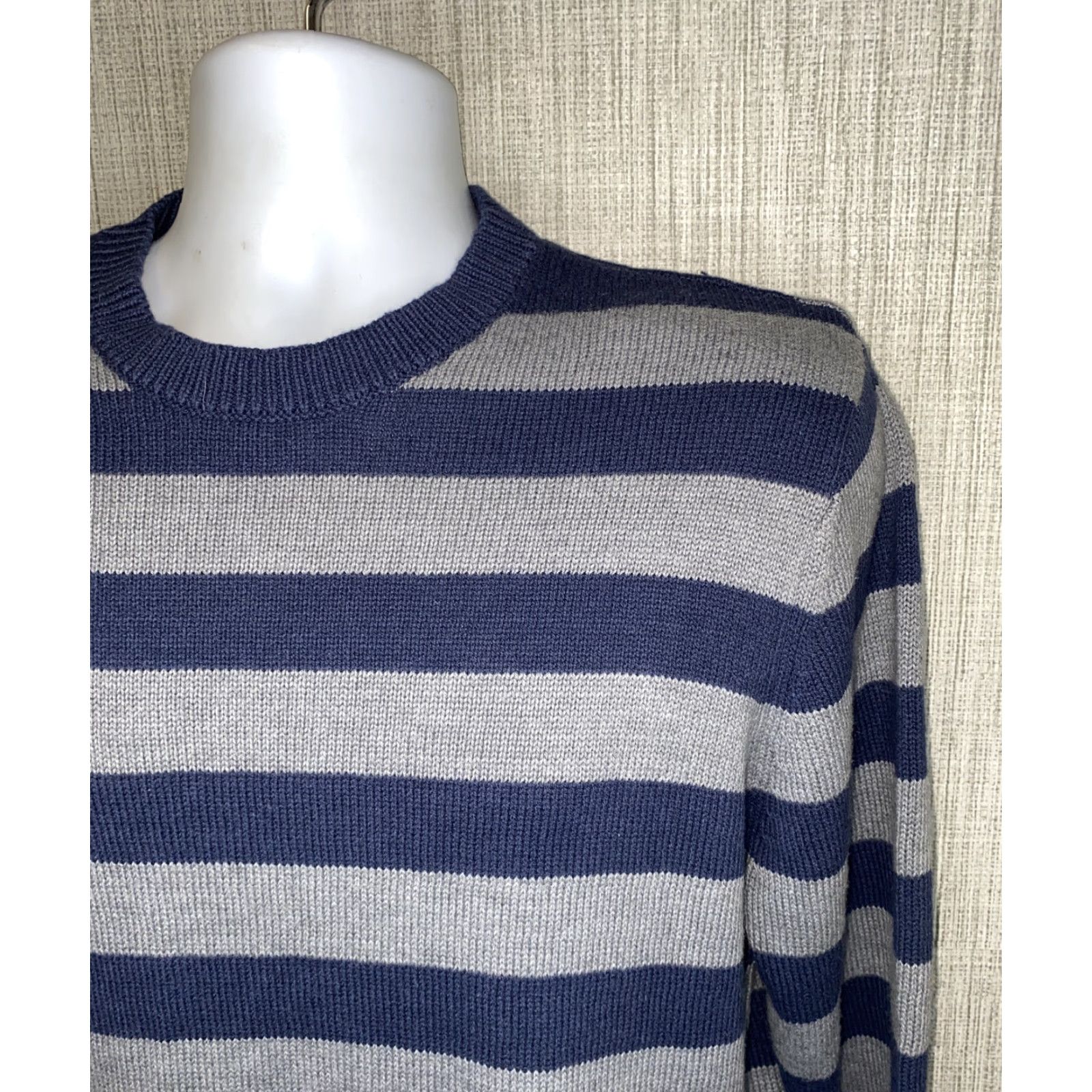 Levi's Levi’s Mens Sweater Crewneck Striped Gray/Blue Cotton/Acrylic Size XL NWT Size US XL / EU 56 / 4 - 2 Thumbnail