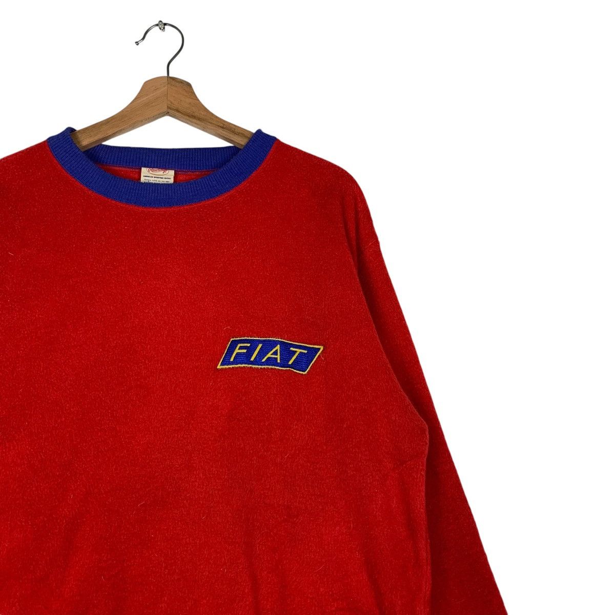Japanese Brand Vintage FIAT Garwhar Red Fleece Sweatshirt #1380-C62 Size US L / EU 52-54 / 3 - 5 Thumbnail