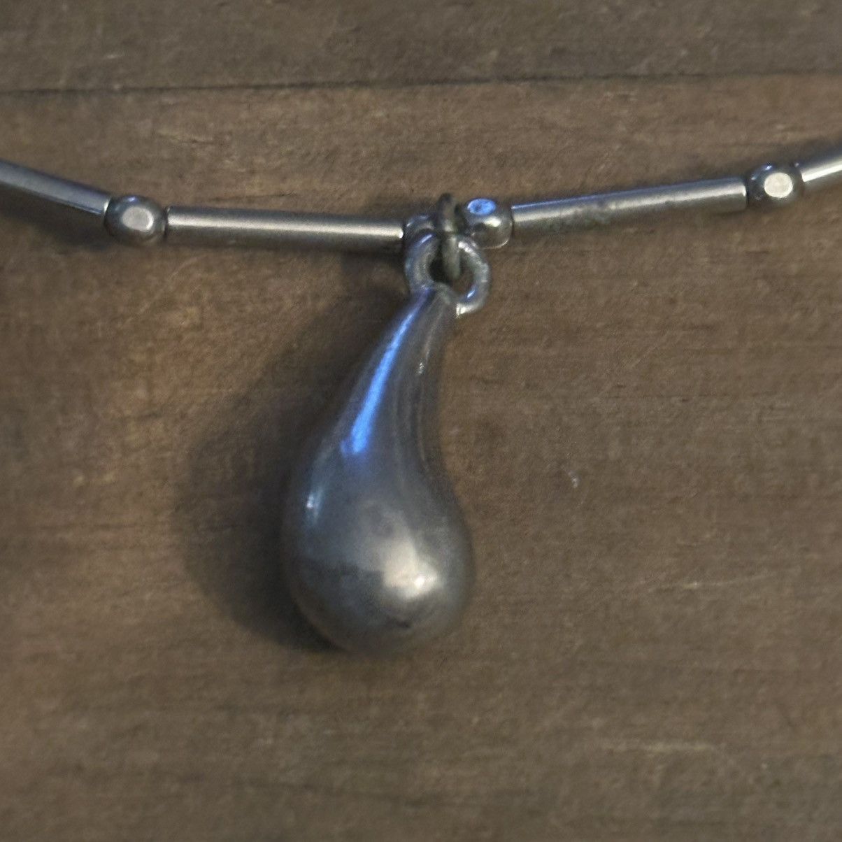 Kenneth Jay Lane × Vintage Vintage Kenneth Lane silver bar teardrop pendant necklace Size ONE SIZE - 3 Thumbnail