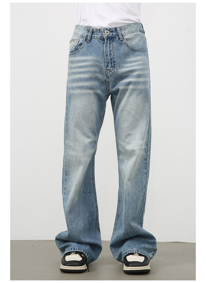 Japanese Brand × Jean American men's washed loose straight flared all-match jeans Size US 32 / EU 48 - 4 Thumbnail