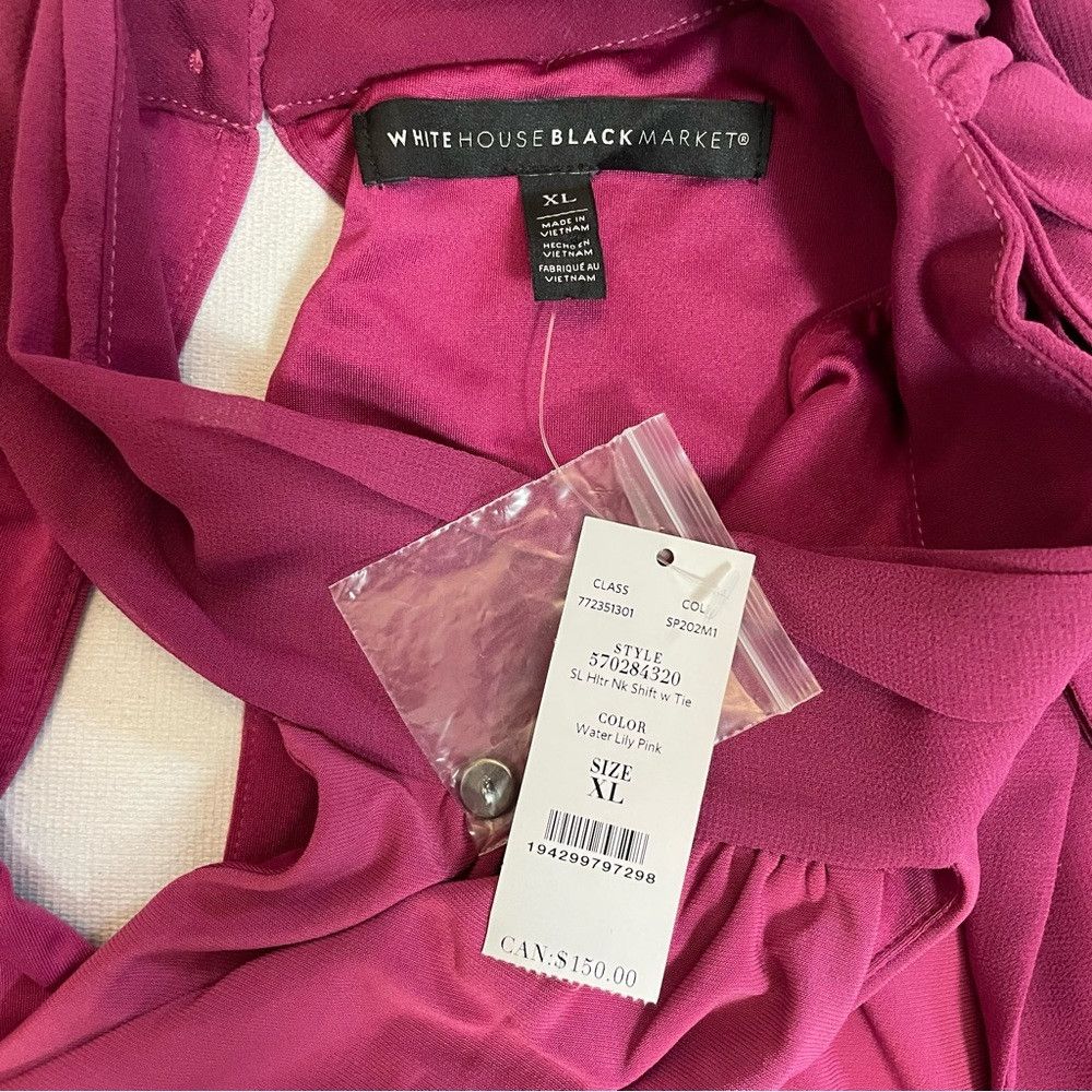 White House Black Market NWT New White House Black Market Pink Bow-Neck Shift Dress Size XL / US 12-14 / IT 48-50 - 7 Thumbnail