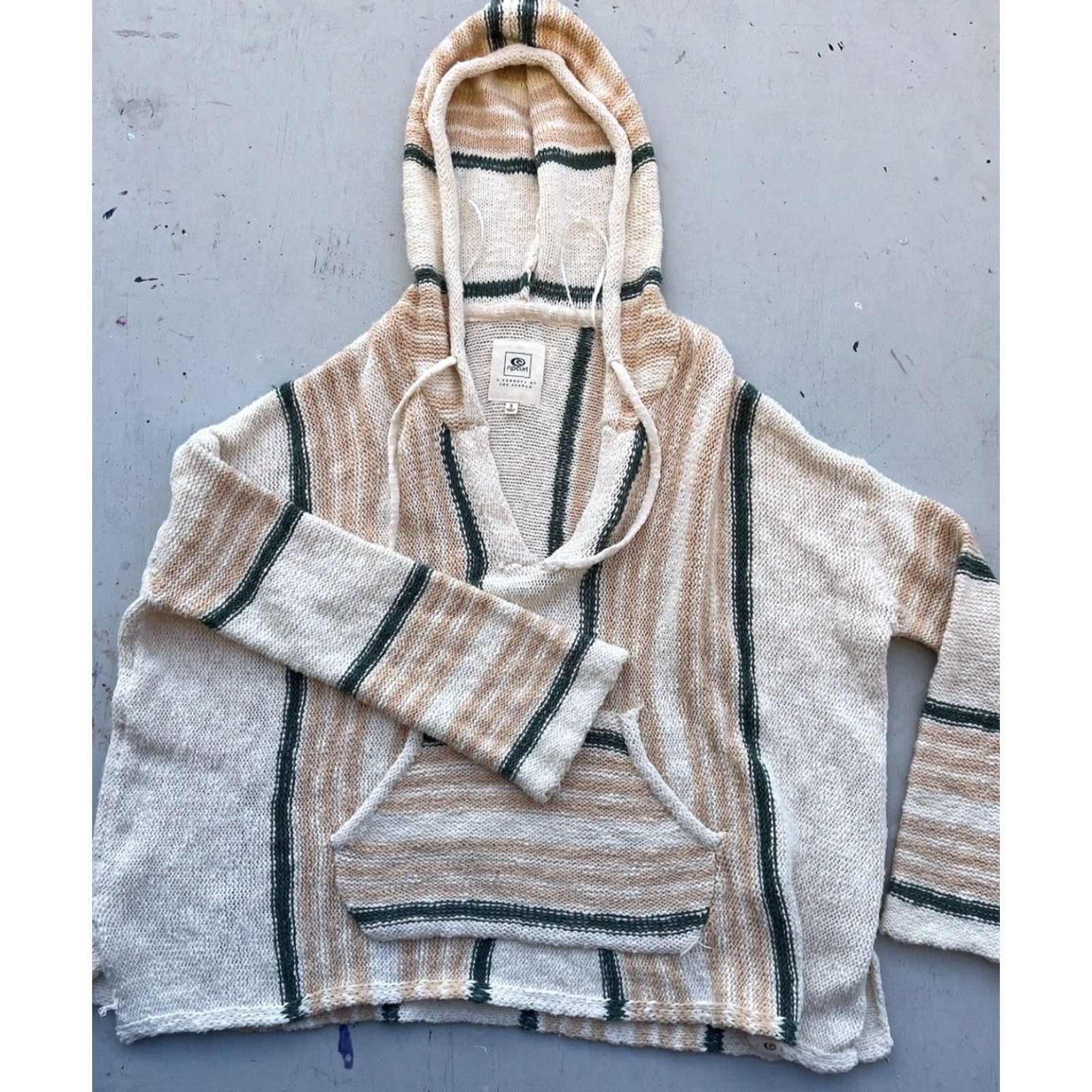 Rip Curl RIP CURL Women's Hoodie Multicolor Striped S Beach Cotton Hippie Boho Camp Hoodie Sweater Long Sleeve Open Oversized Casual Sea/Beach Vest? Size S / US 4 / IT 40 - 3 Thumbnail