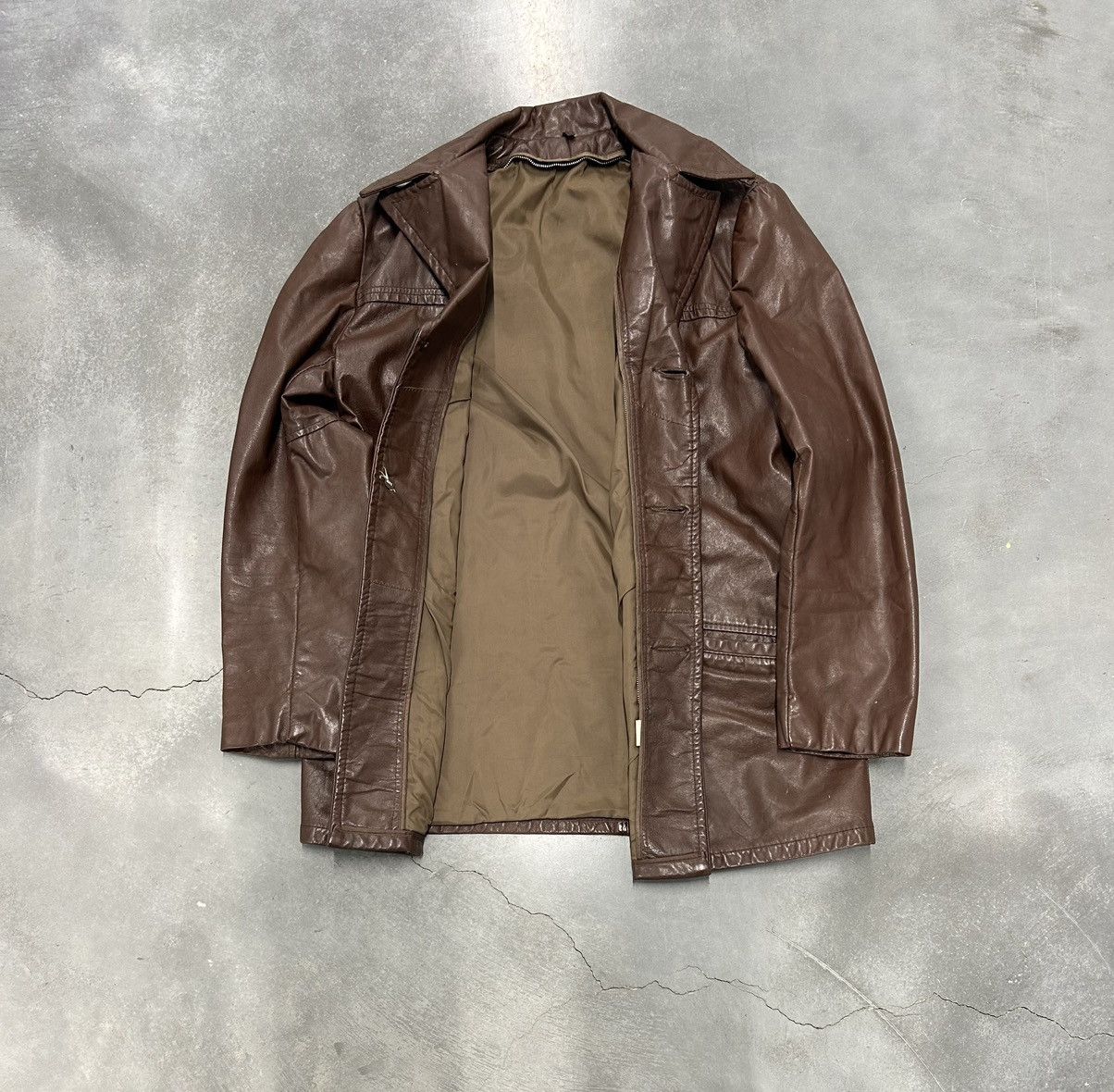 Vintage Vintage Brown Leather Jacket Size US L / EU 52-54 / 3 - 2 Thumbnail