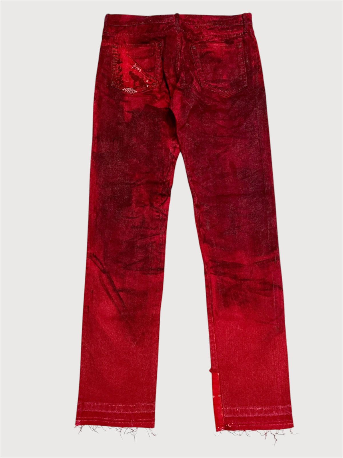 424 2018 Red Paisley Patch Denim Size US 30 / EU 46 - 2 Thumbnail
