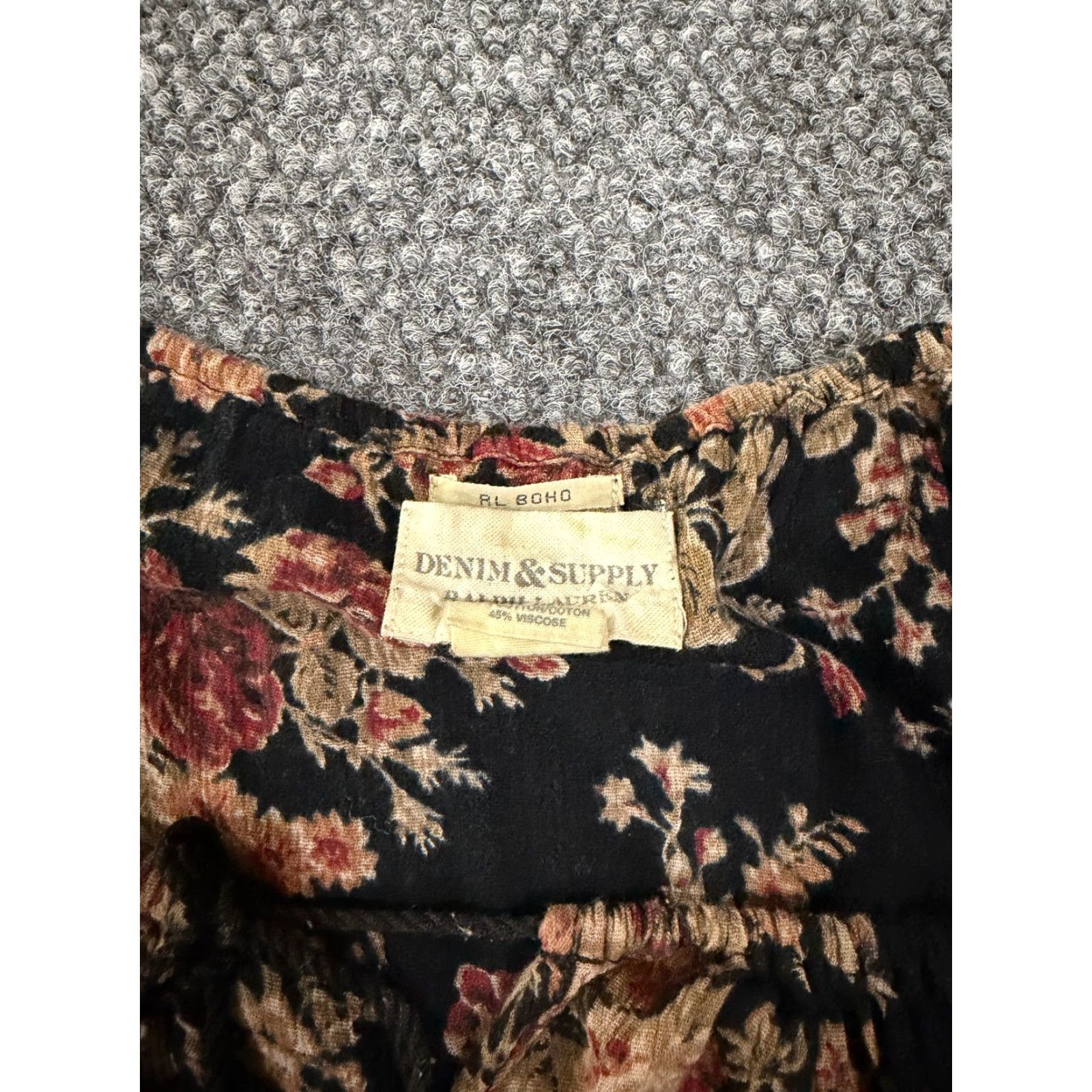 Ralph Lauren Denim & Supply Ralph Lauren Blouse Womens Small Black Floral Long Sleeve Shirt Womens Small Black Floral Long Sleeve Blouse Size S / US 4 / IT 40 - 4 Thumbnail