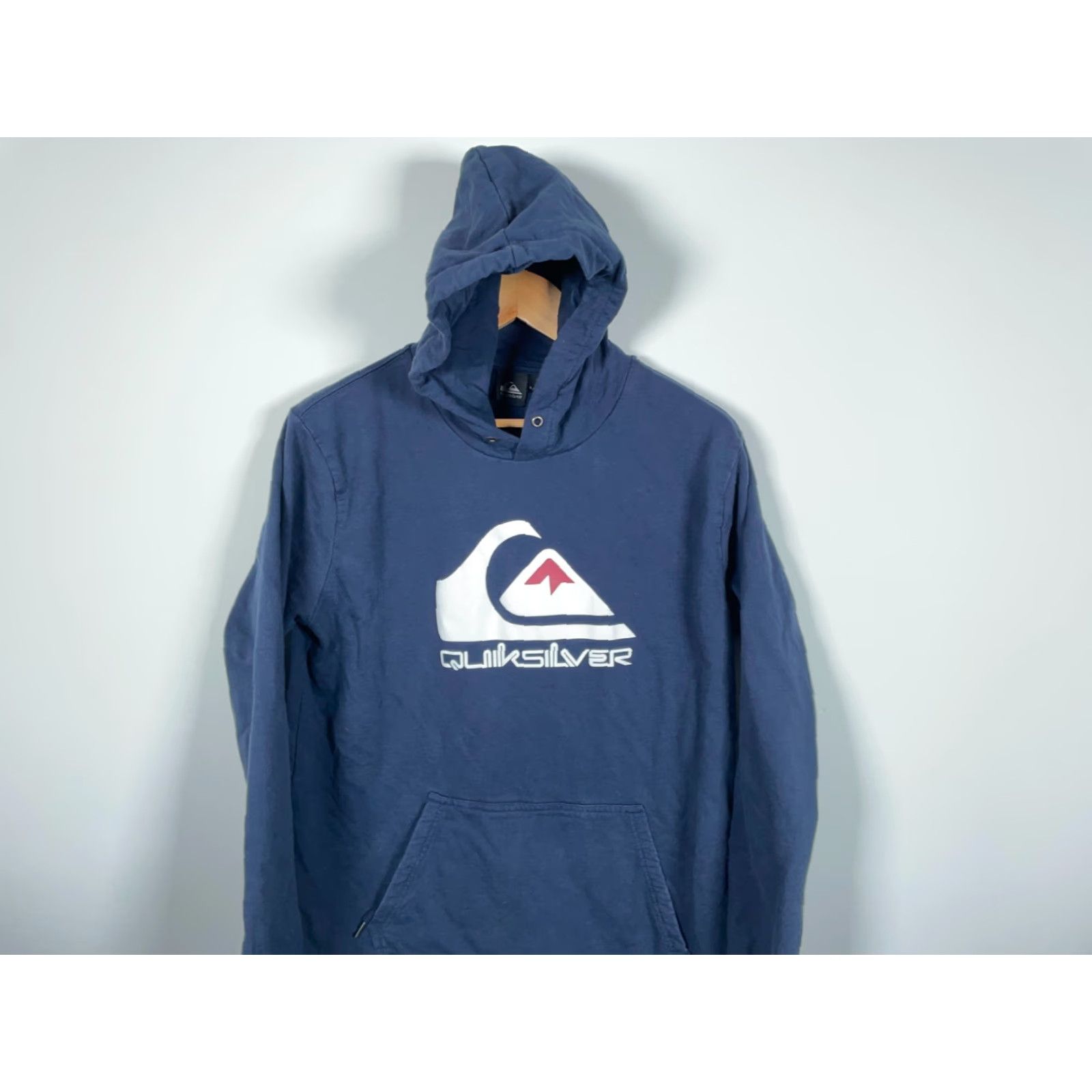 Quiksilver VINTAGE Quiksilver Hoodie Men's L Dark Blue Logo Pullover 90s Skating Y2K Graphic Print Pocket Show Size US L / EU 52-54 / 3 - 4 Thumbnail