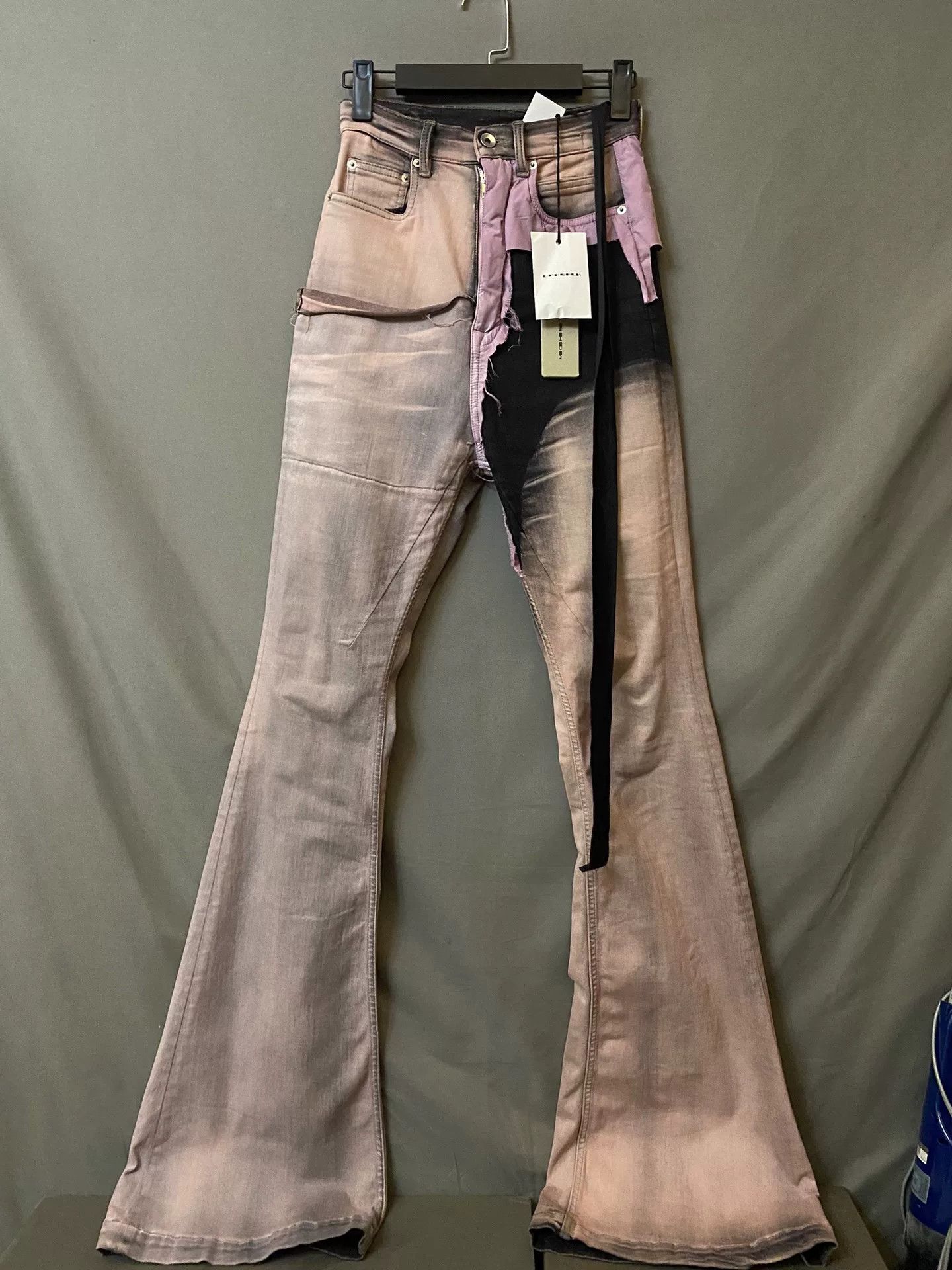 Rick Owens Drkshdw pink flared denim pants by rick owens Size 26" / US 2 / IT 38 - 1 Thumbnail