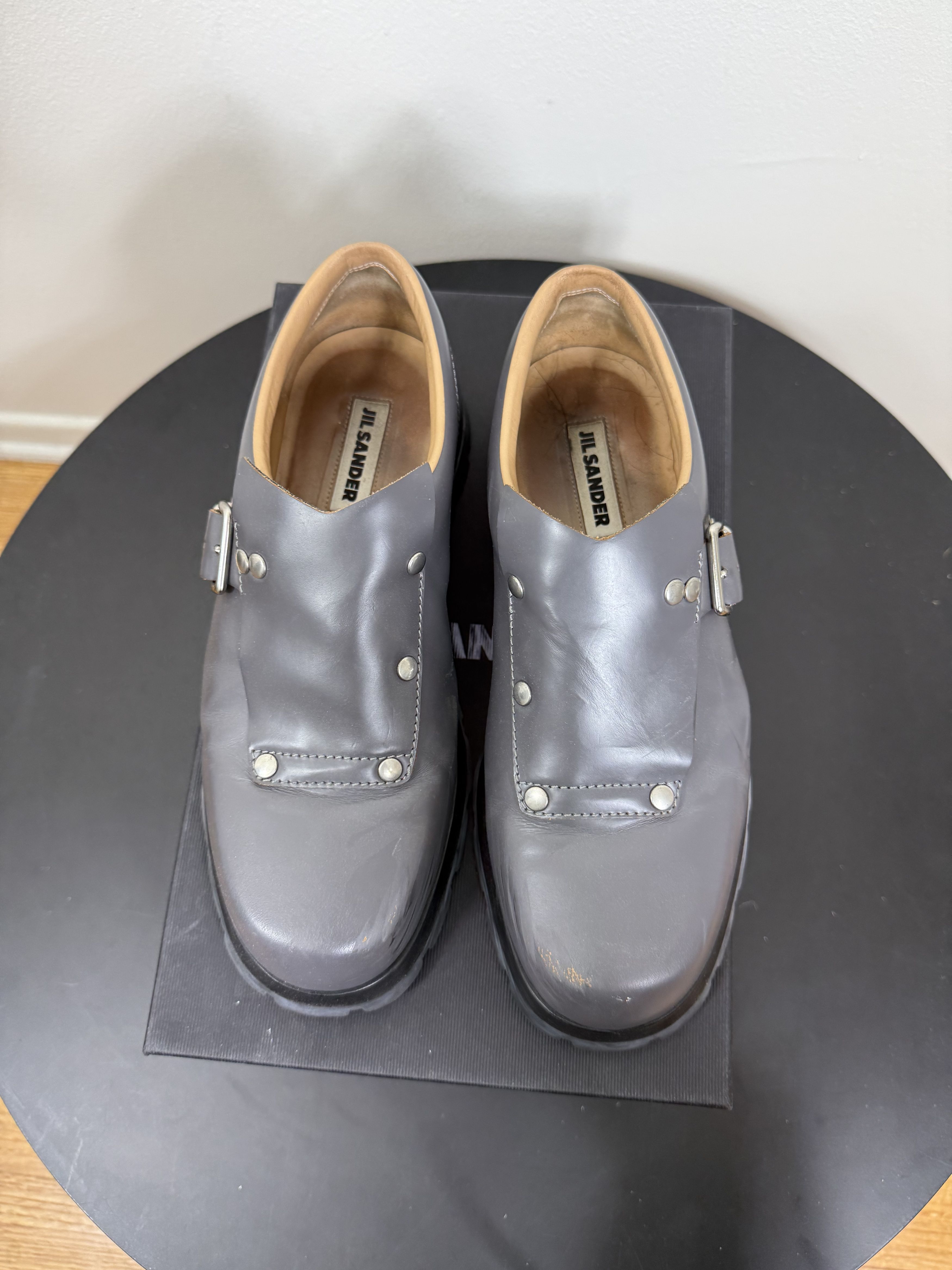 Jil Sander Dark Gray Calf Leather Monk Strap Derby Size US 8 / EU 41 - 4 Thumbnail