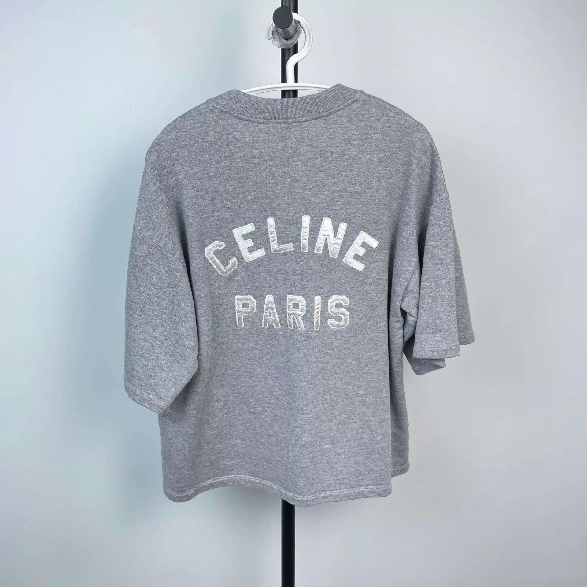 Celine Celine gray blend short-sleeve sweatshirt XS Size XS / US 0-2 / IT 36-38 - 2 Thumbnail