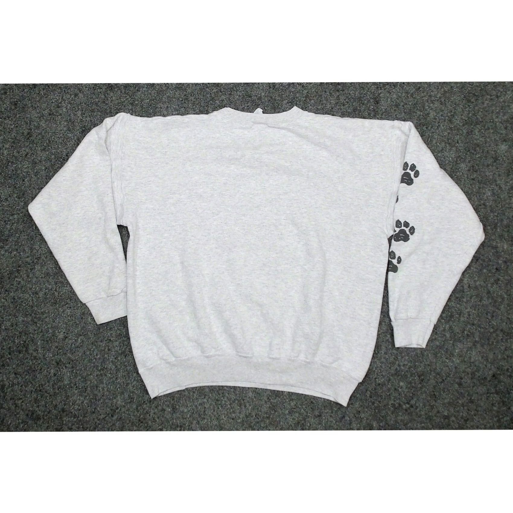 Vintage VINTAGE 90s Little Brownie Originals Husky Sled Dog Paw Print Gray Sweatshirt Mens XL Size US XL / EU 56 / 4 - 4 Thumbnail