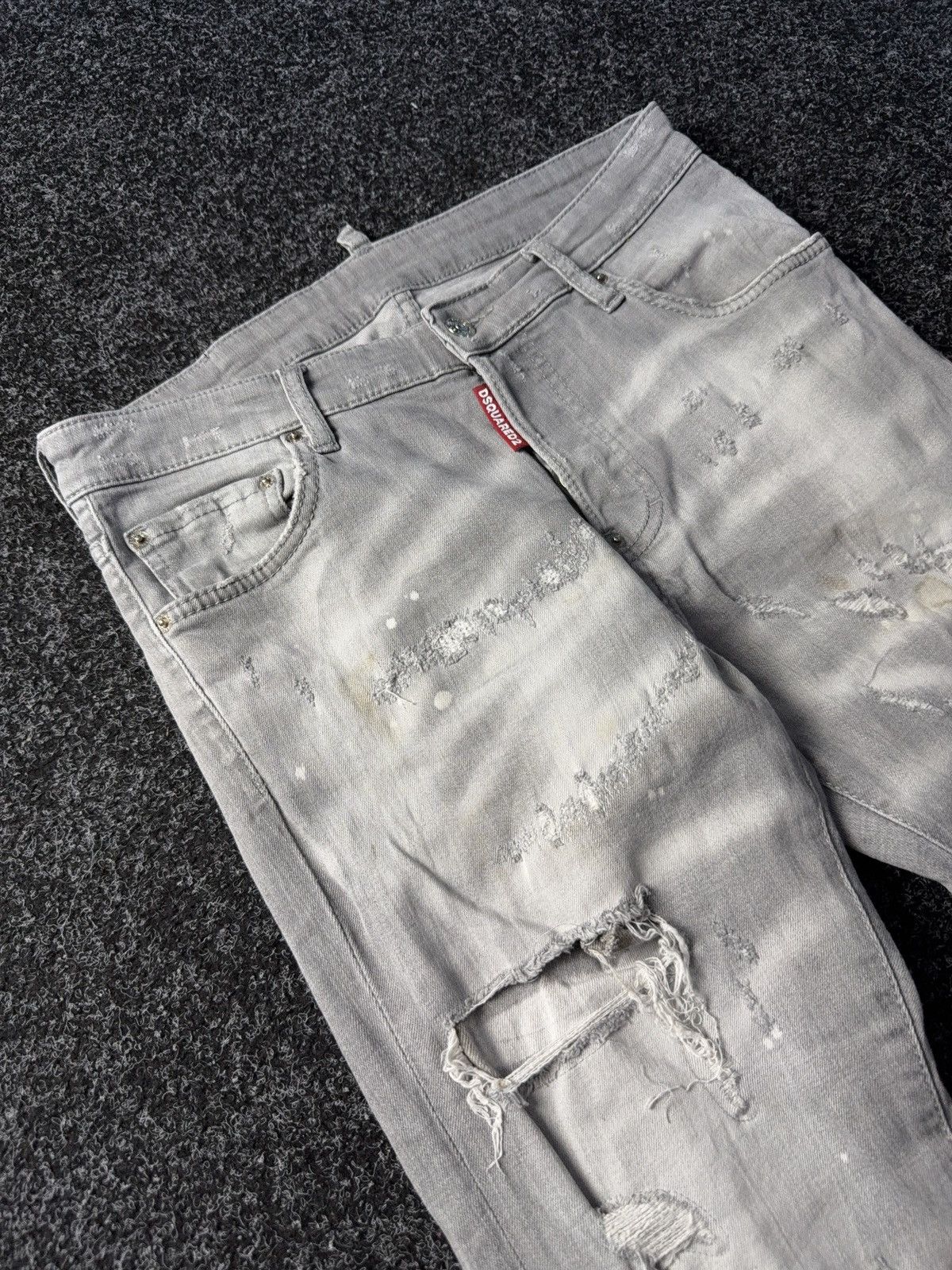 Dsquared2 Luxury Distressed Dirty Dsquared2 Retro 00s Denim Jeans Size US 31 - 5 Thumbnail