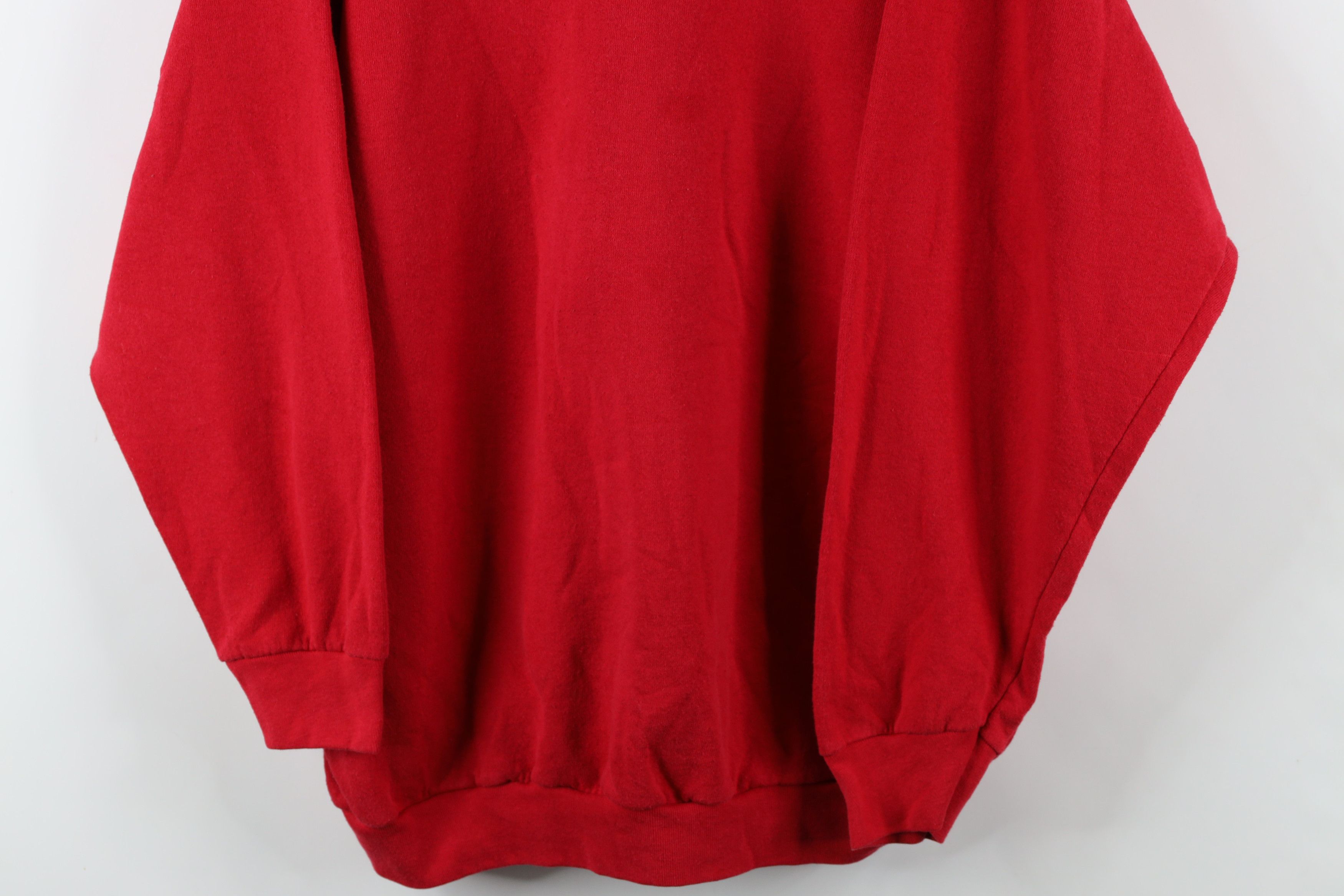 Vintage Vintage 90s Streetwear Blank Crewneck Sweatshirt Red USA Size US XXL / EU 58 / 5 - 3 Thumbnail