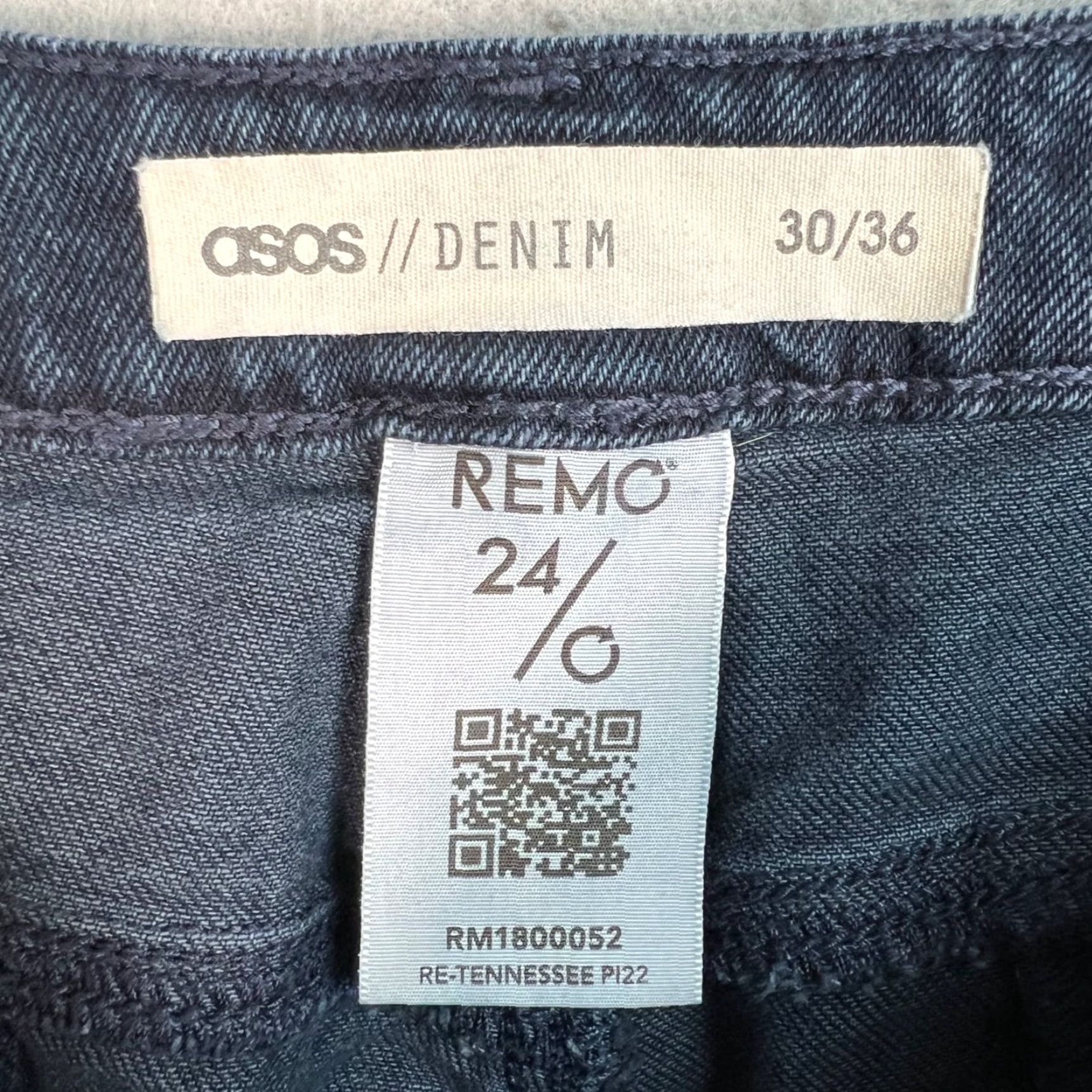 Asos ASOS Mens Tapered Leg Jeans Size 30 Blue Cotton Blend Denim Size US 30 / EU 46 - 3 Thumbnail