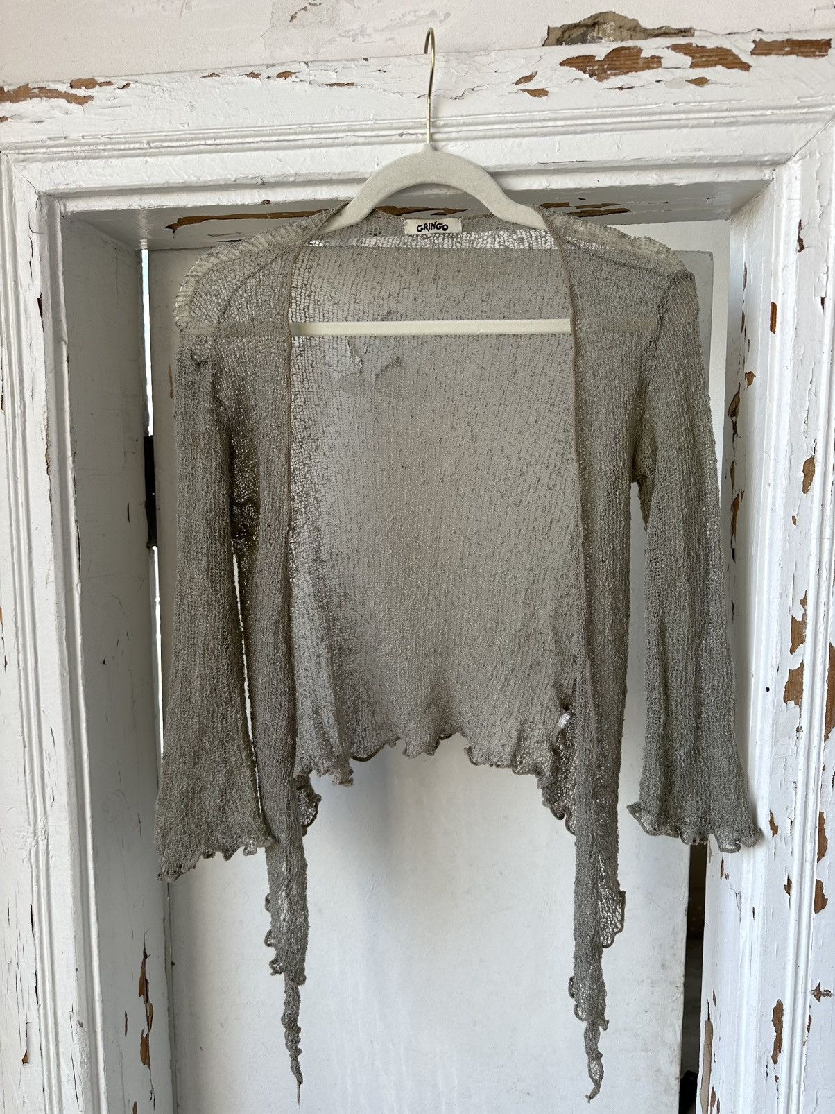 Vintage Vintage Mesh Khaki Kardigan Poncho Size M / US 6-8 / IT 42-44 - 1 Thumbnail