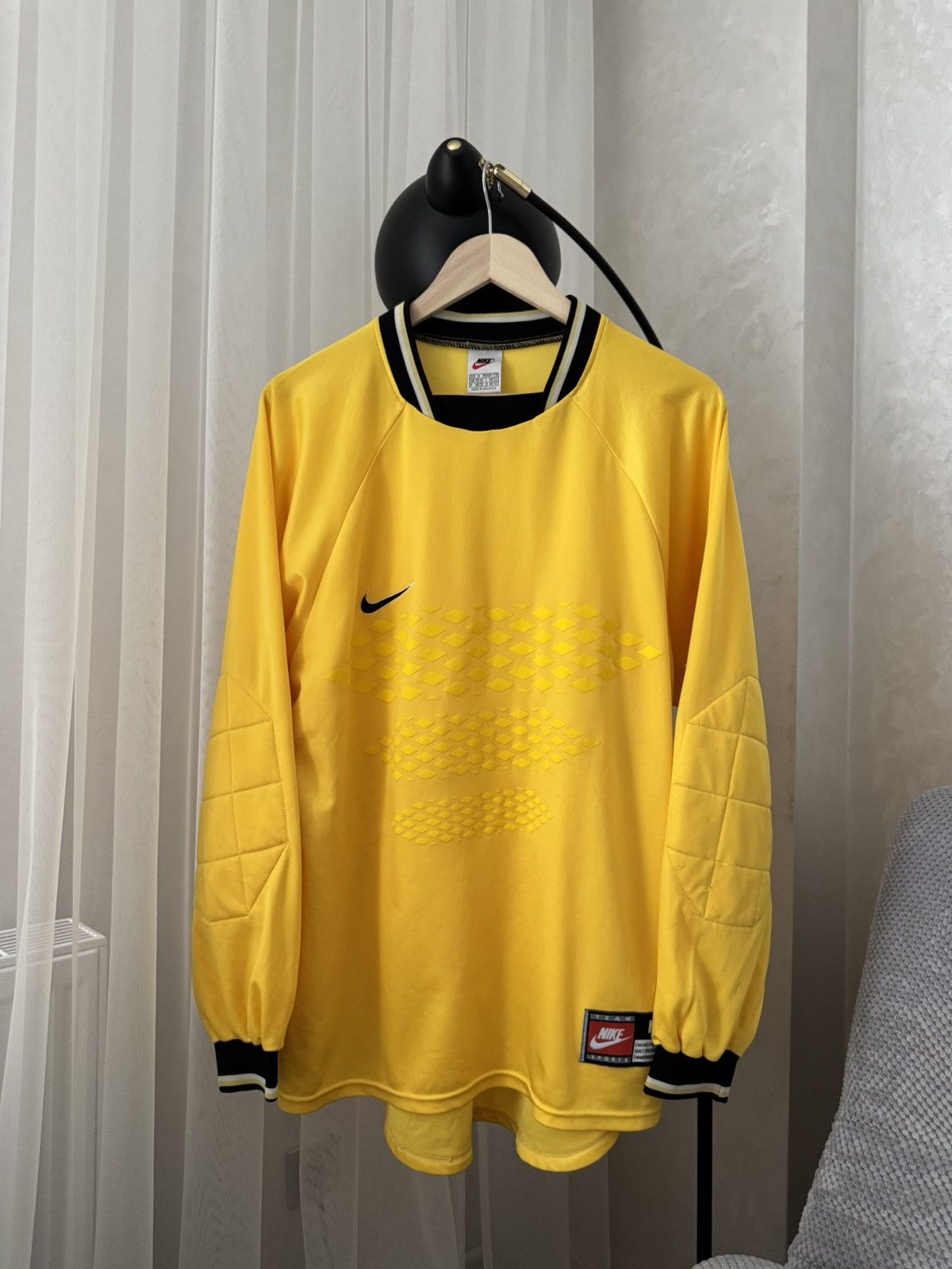 Nike Vintage Soccer UK Blockcore Yellow Longsleeve Jersey