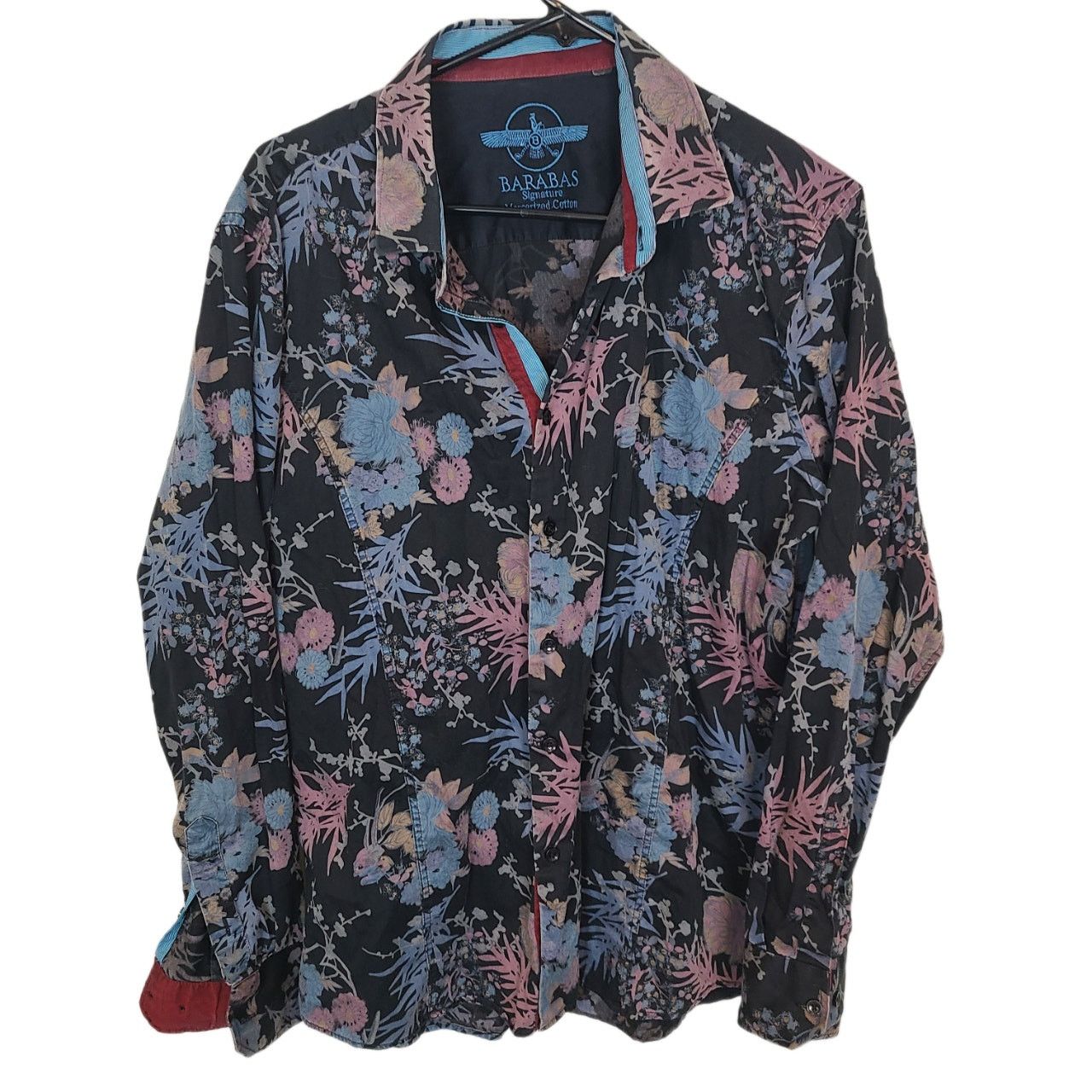Baracuta Barabas Men Floral Button Shirt L Streetwear Indie Flip Cuff Size US L / EU 52-54 / 3 - 1 Thumbnail