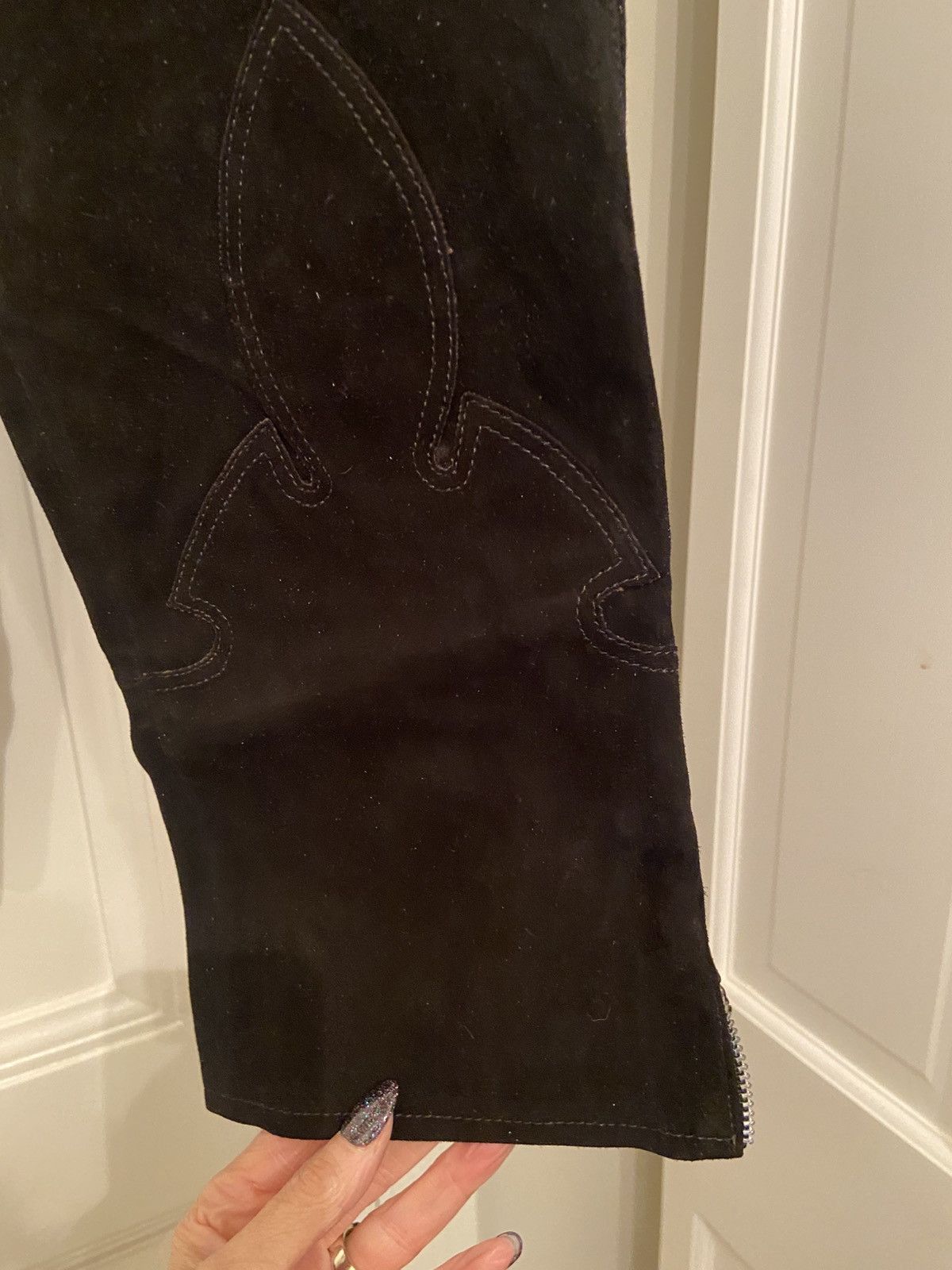 Chrome Hearts Black Chrome Hearts cropped suede jeans Size 27" / US 4 / IT 40 - 11 Thumbnail